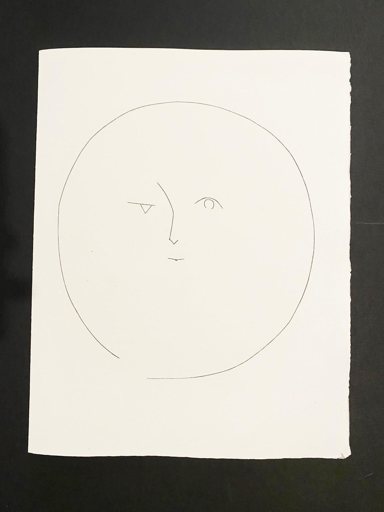 Carmen, Round Head of a Man with Mismatched Eyes (Plate XVI) - Print by Pablo Picasso