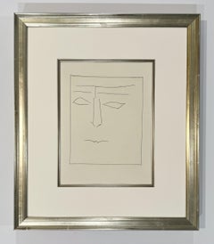 Pablo Picasso Etching, 1949, Carmen IX, Square Head of a Man with Clenched Mouth