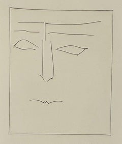 Vintage Square Head of a Man with Clenched Mouth (Plate IX), from Carmen