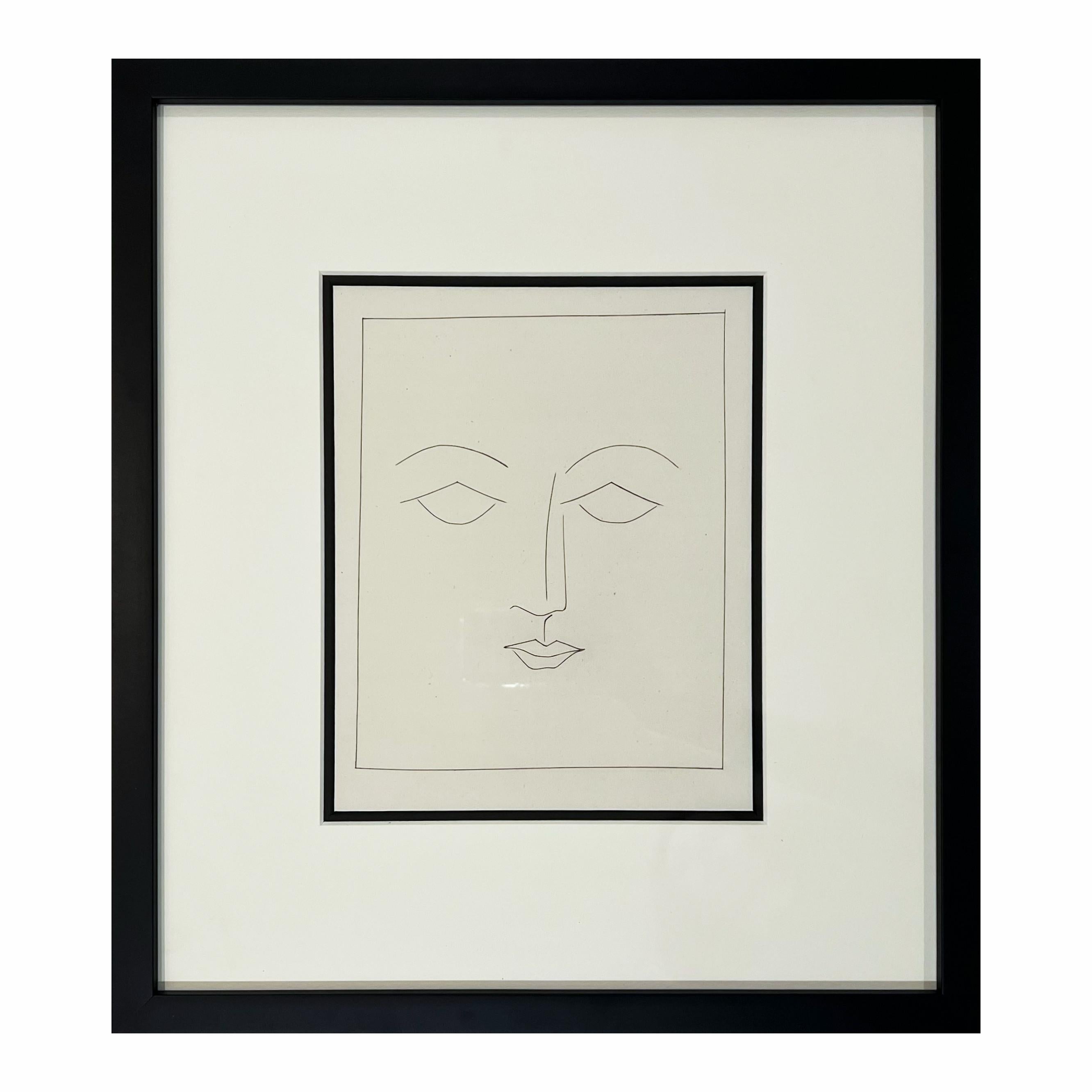 Quadratischer Kopf eines Mannes mit weichen Merkmalen (Teller IV), von Carmen – Print von Pablo Picasso