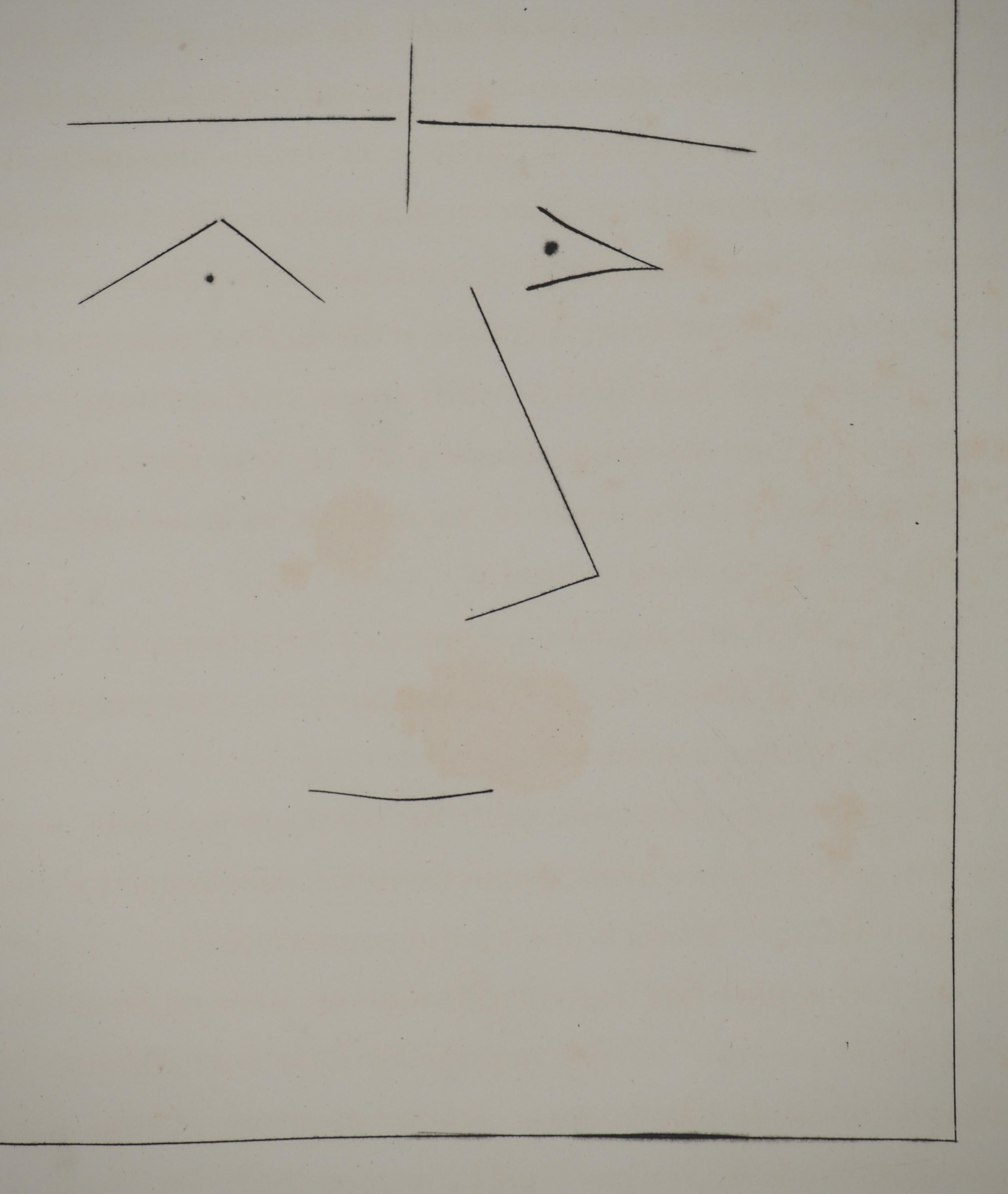 Carmen, Der Mann auf dem Platz - Original-Radierung (Cramer #52) (Grau), Portrait Print, von Pablo Picasso