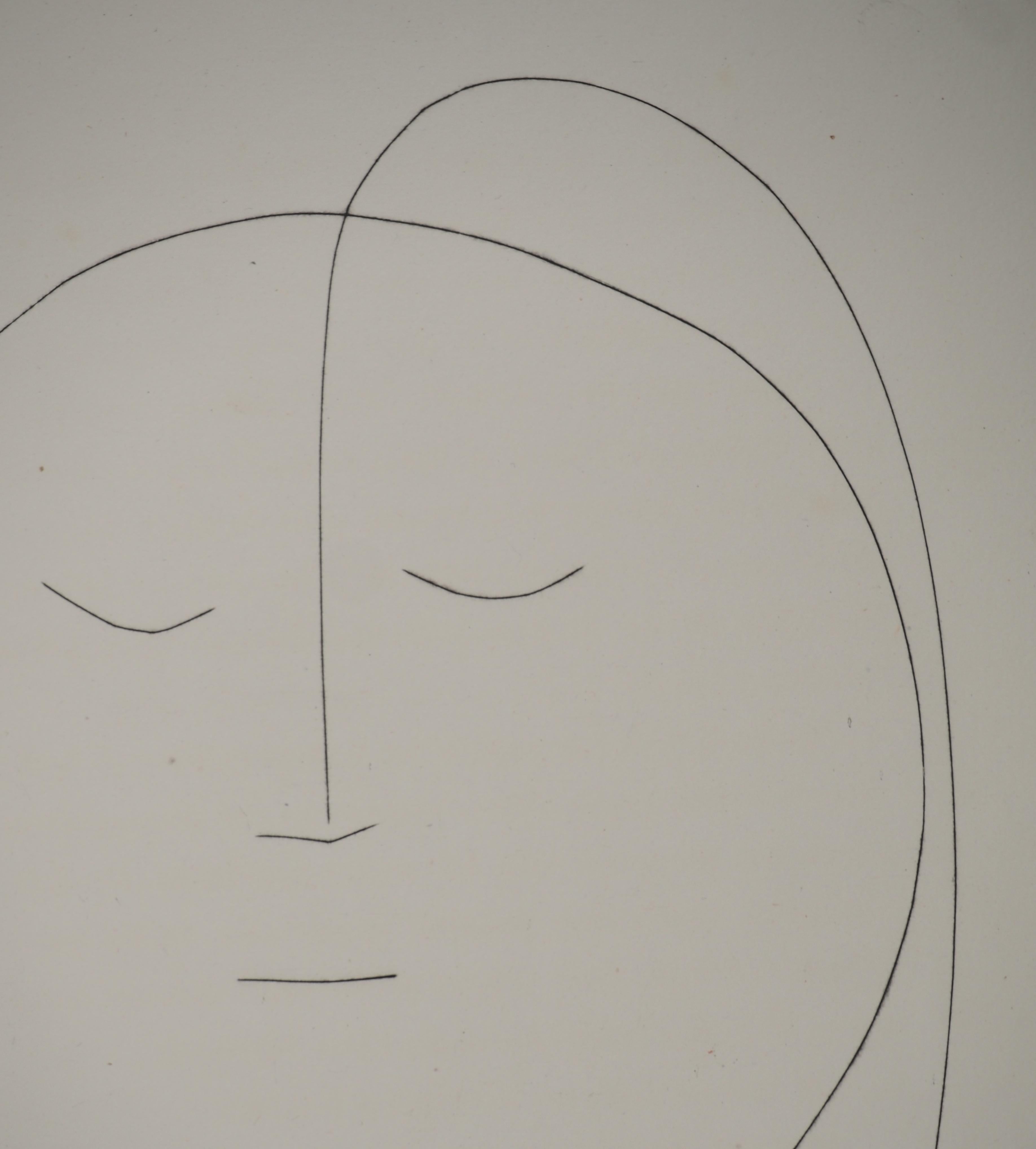 Pablo PICASSO
Carmen, The Moon Woman, 1949

Original burin engraving (Atelier Lacourière, Paris)
Unsigned
On Montval wove paper 33 x 26 cm (12.9 x 10.2 in)

REFERENCES : 
- Catalog raisonne Bloch #548
- Catalog raisonne Cramer #52
- Catalog raisonne
