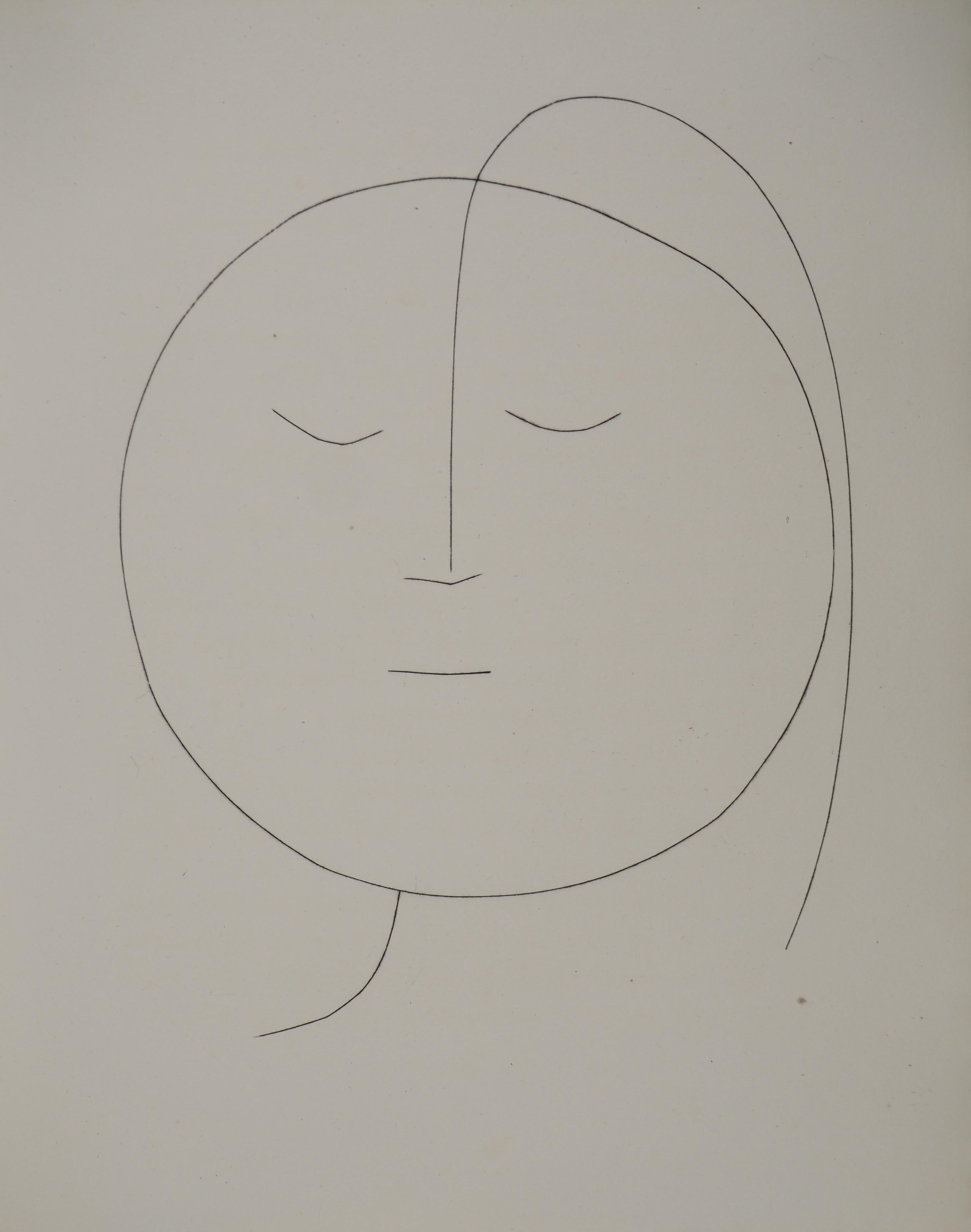 Pablo Picasso Portrait Print - Carmen, The Moon Woman - Original Etching (Cramer #52)