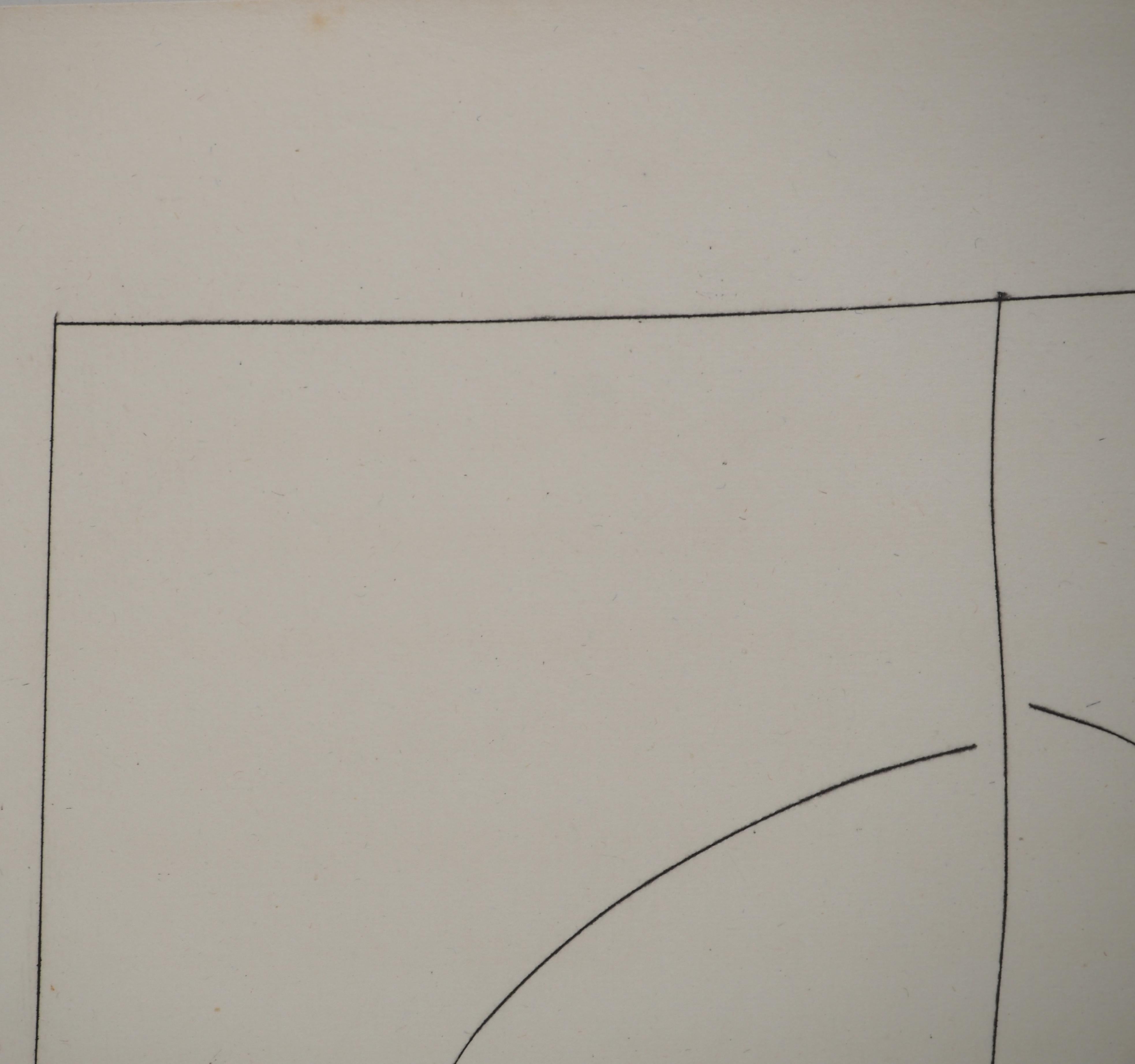 Carmen, Das runde Gesicht - Original-Radierung (Cramer #52) (Grau), Portrait Print, von Pablo Picasso