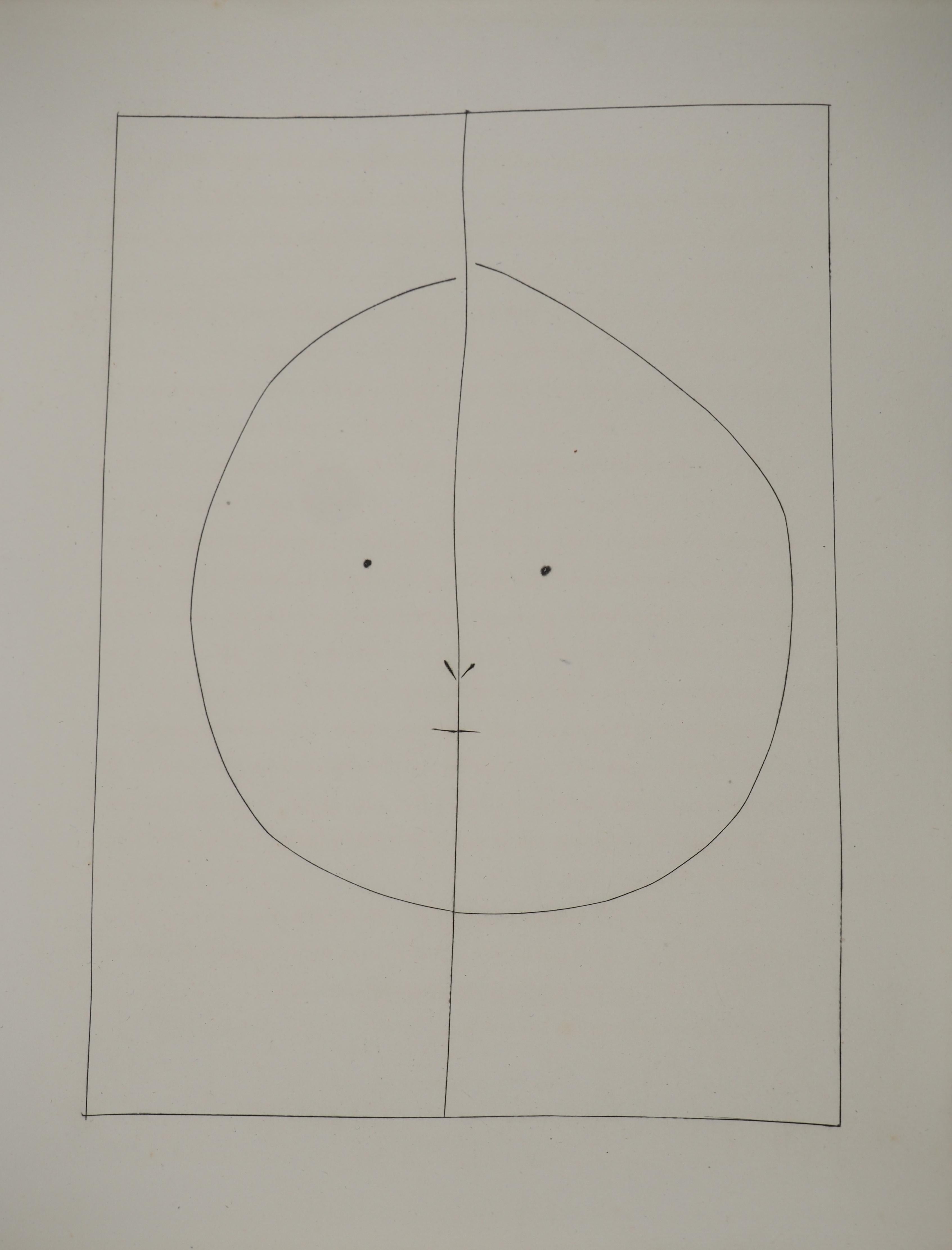 Pablo Picasso Portrait Print – Carmen, Das runde Gesicht - Original-Radierung (Cramer #52)