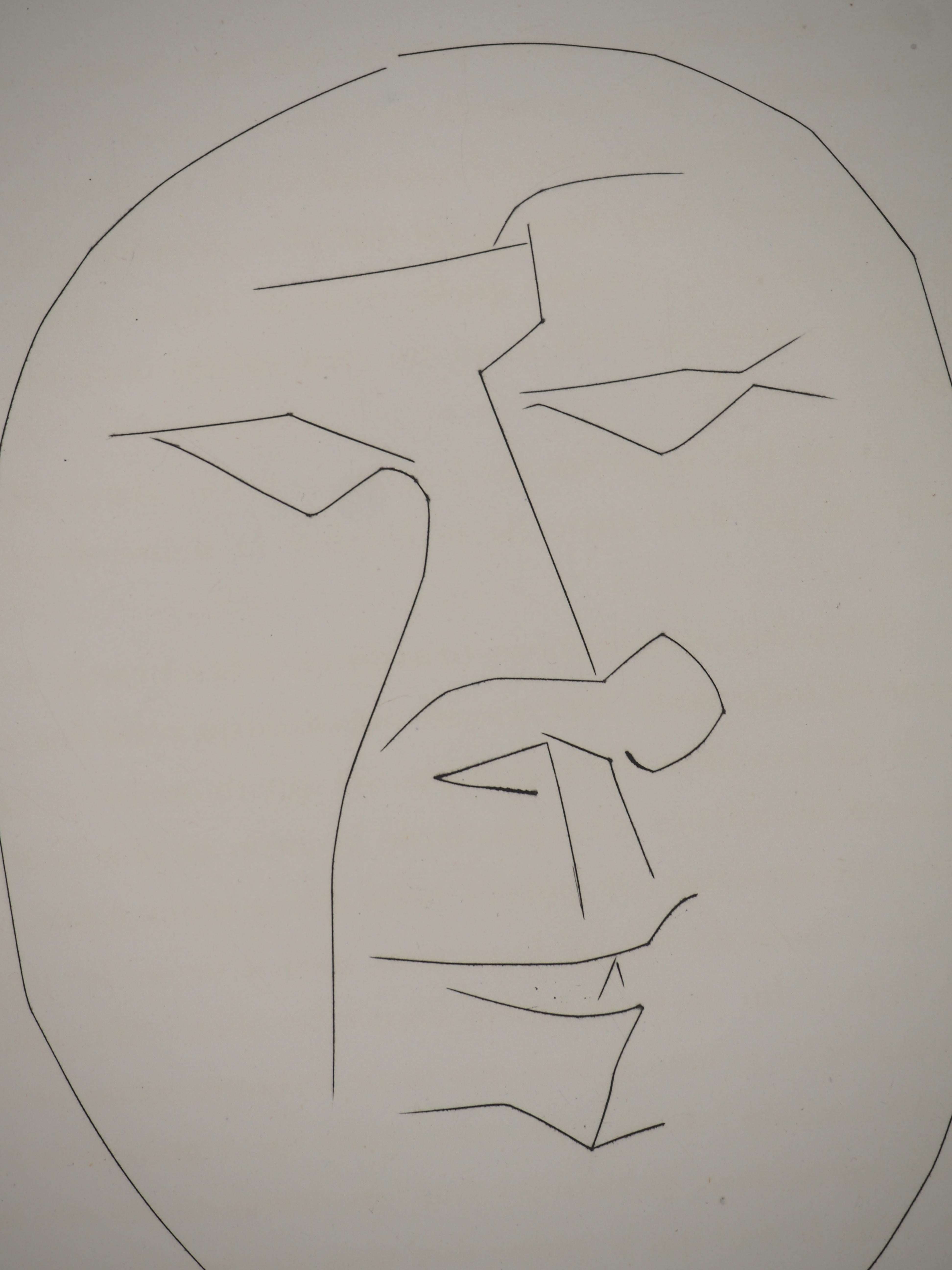 Pablo PICASSO
Carmen, The Smiling Face, 1949

Original burin engraving (Atelier Lacourière, Paris)
Unsigned
On Montval wove paper 33 x 26 cm (12.9 x 10.2 in)

REFERENCES : 
- Catalog raisonne Bloch #554
- Catalog raisonne Cramer #52
- Catalog