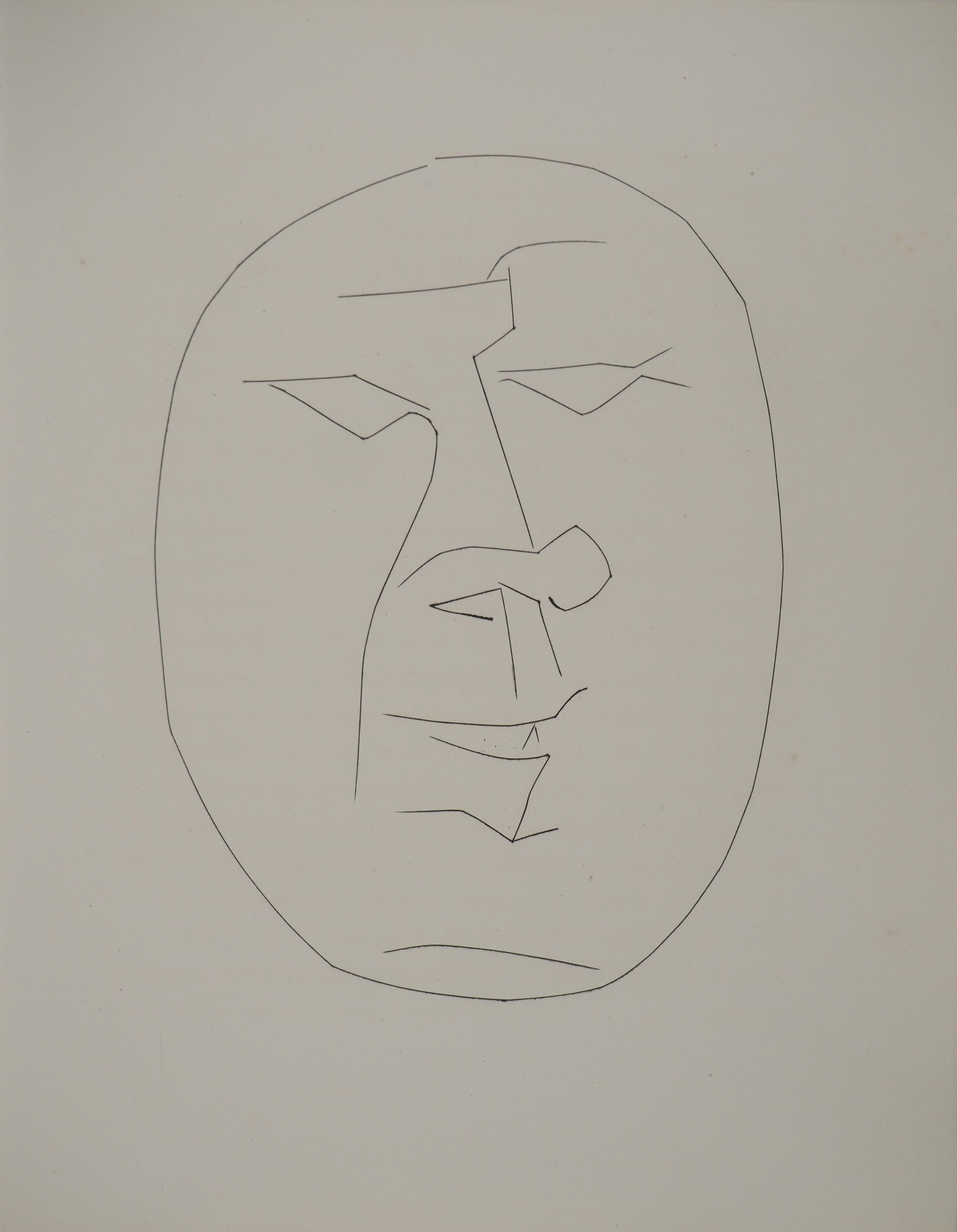 Pablo Picasso Portrait Print - Carmen, The Smiling Face - Original Etching (Cramer #52)