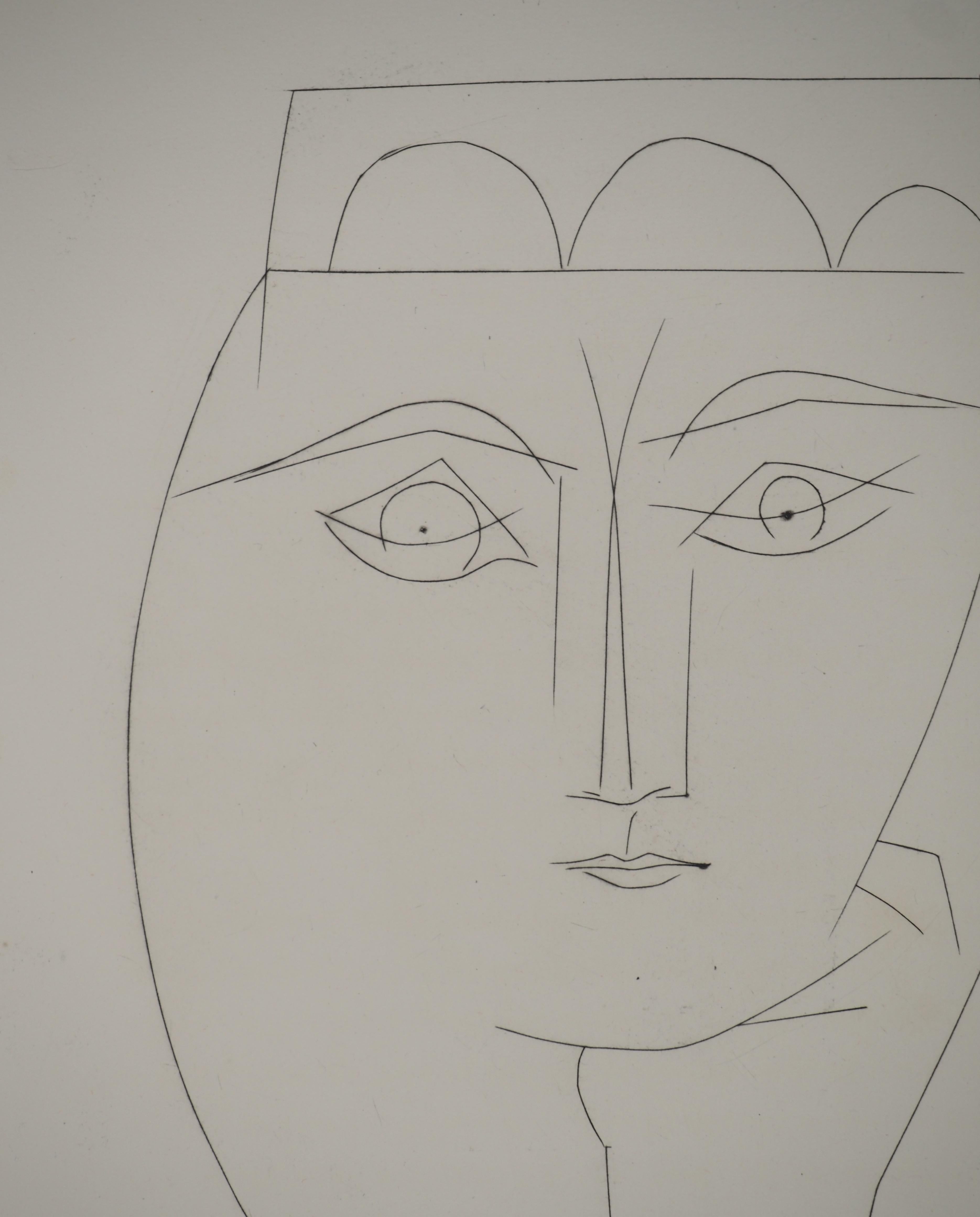 Carmen, The Young Girl in the Headdress - Original Etching (Cramer #52) - Modern Print by Pablo Picasso