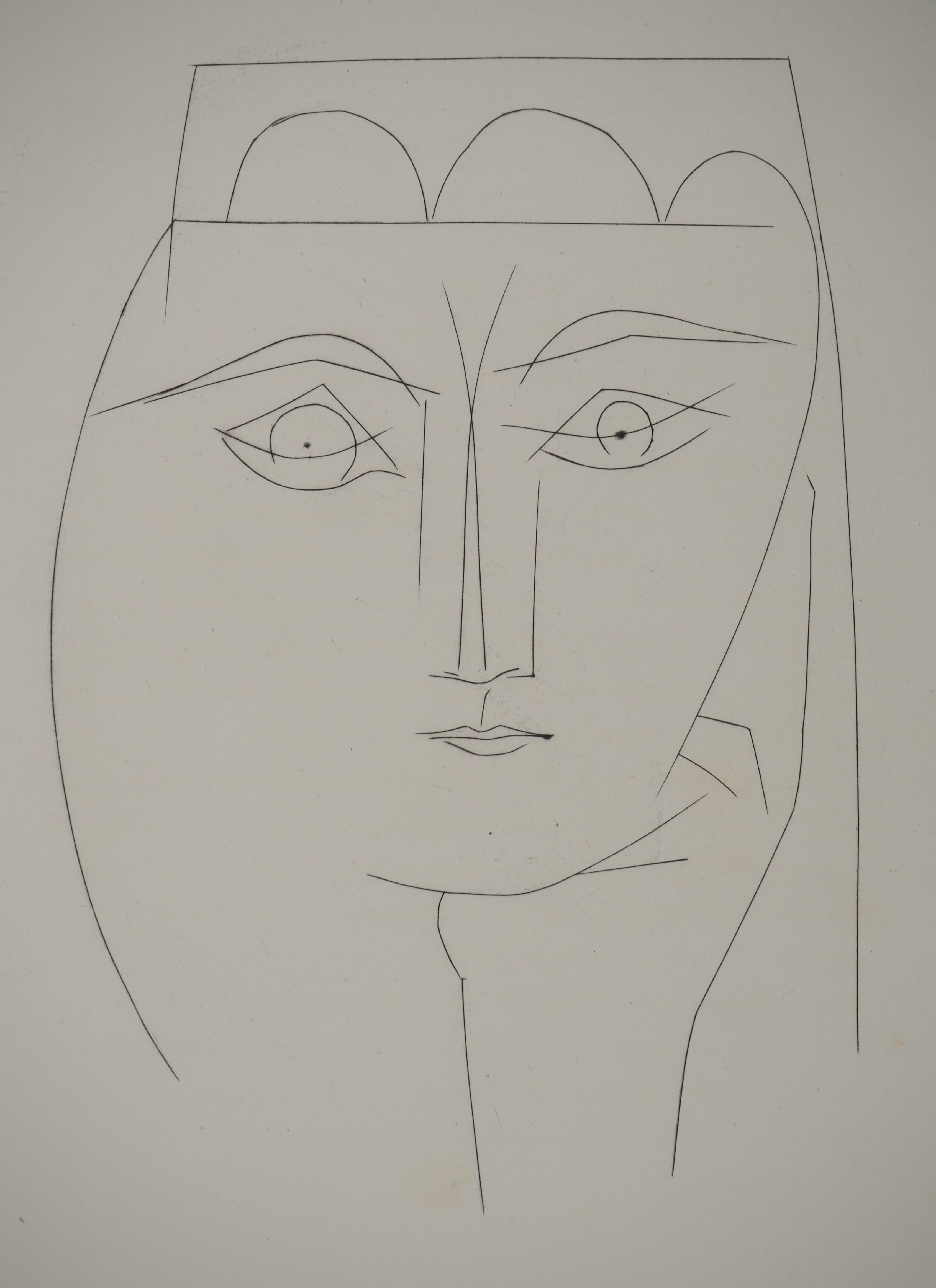 Carmen, The Young Girl in the Headdress - Original Etching (Cramer #52) For Sale 3
