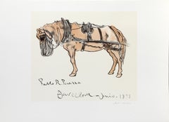 Vintage Cheval Attele, Cubist Lithograph after Pablo Picasso