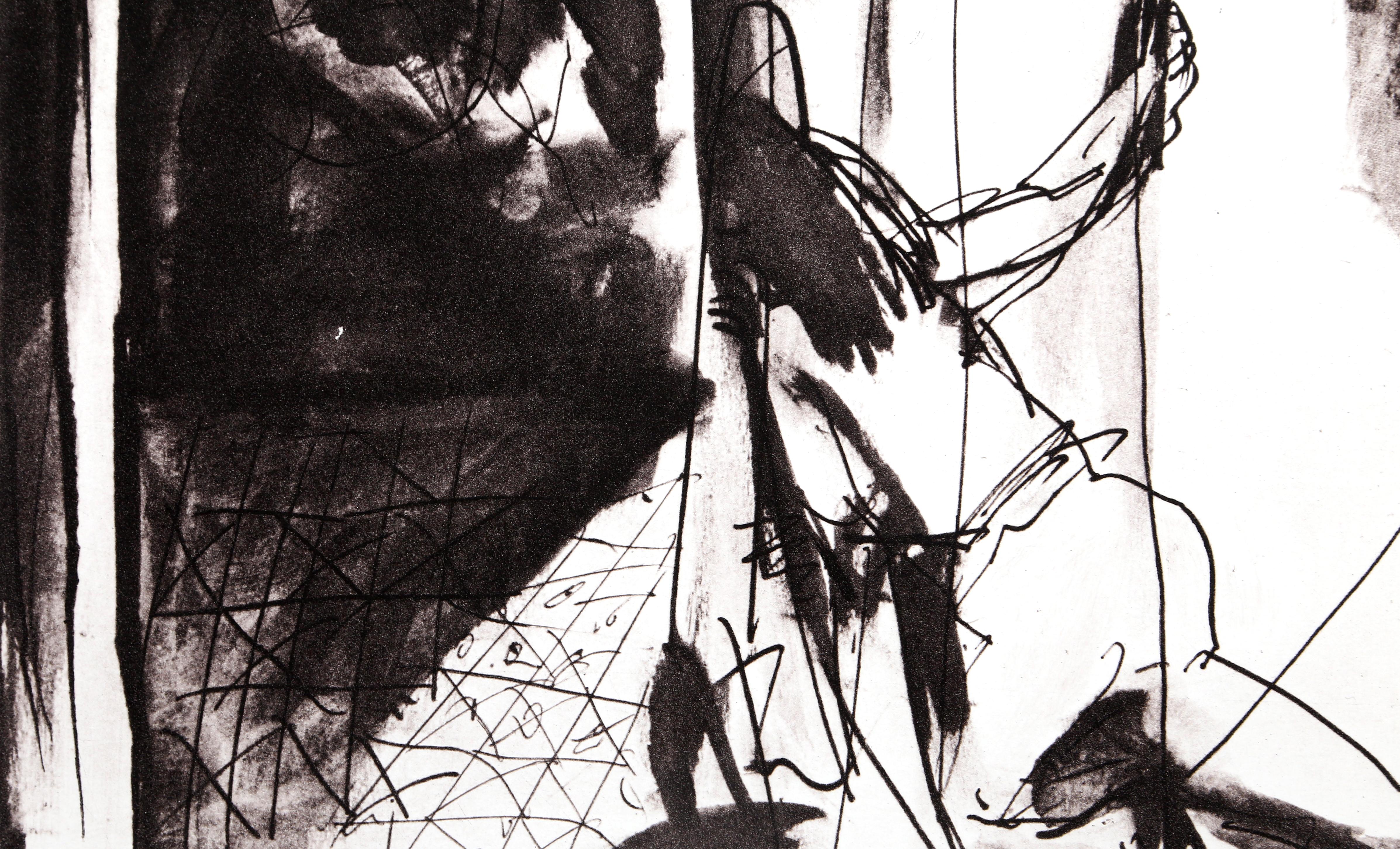 Chevalier en Armure, Page et Femme Nue - Cubist Lithograph after Pablo Picasso For Sale 2