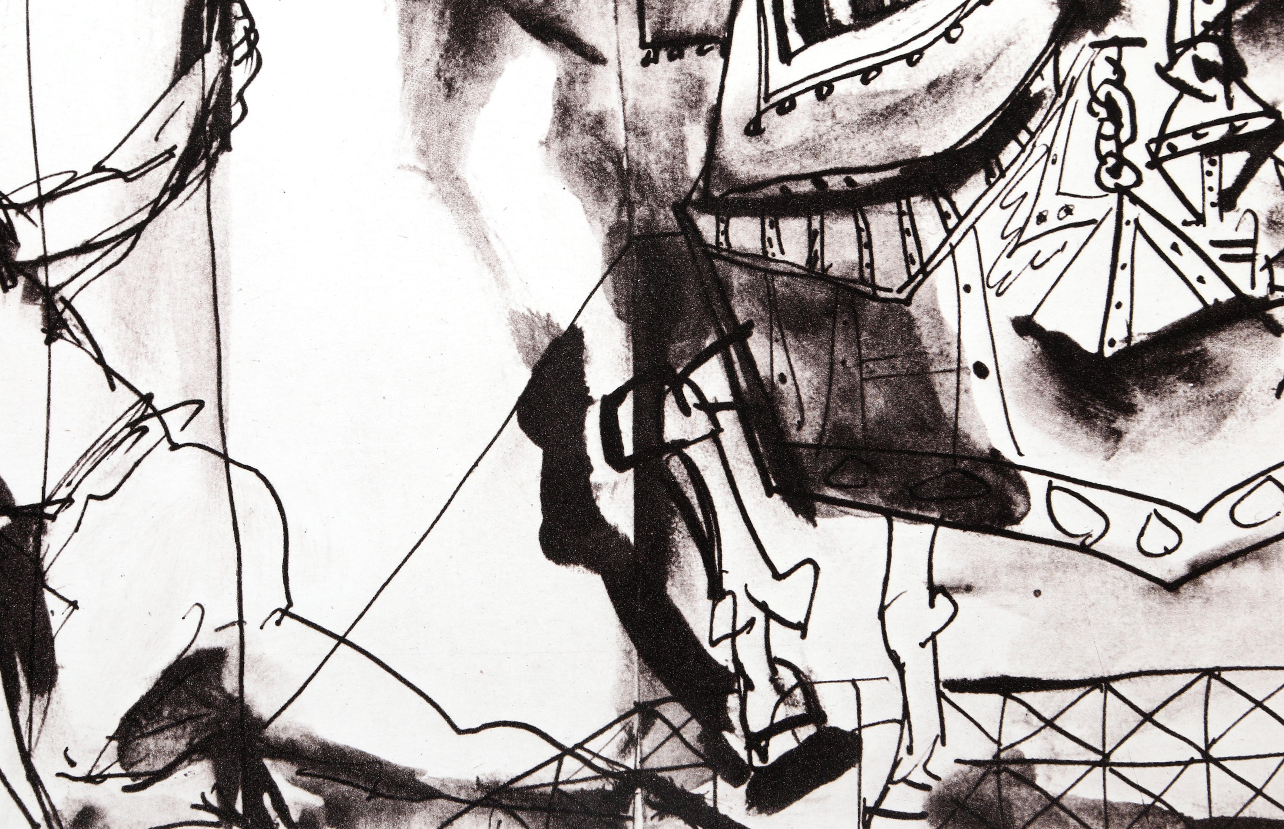 Chevalier en Armure, Page et Femme Nue - Print by Pablo Picasso