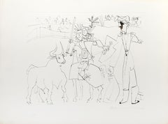 Vintage Chevalier Picador dans l'Arene, Cubist Lithograph by Pablo Picasso
