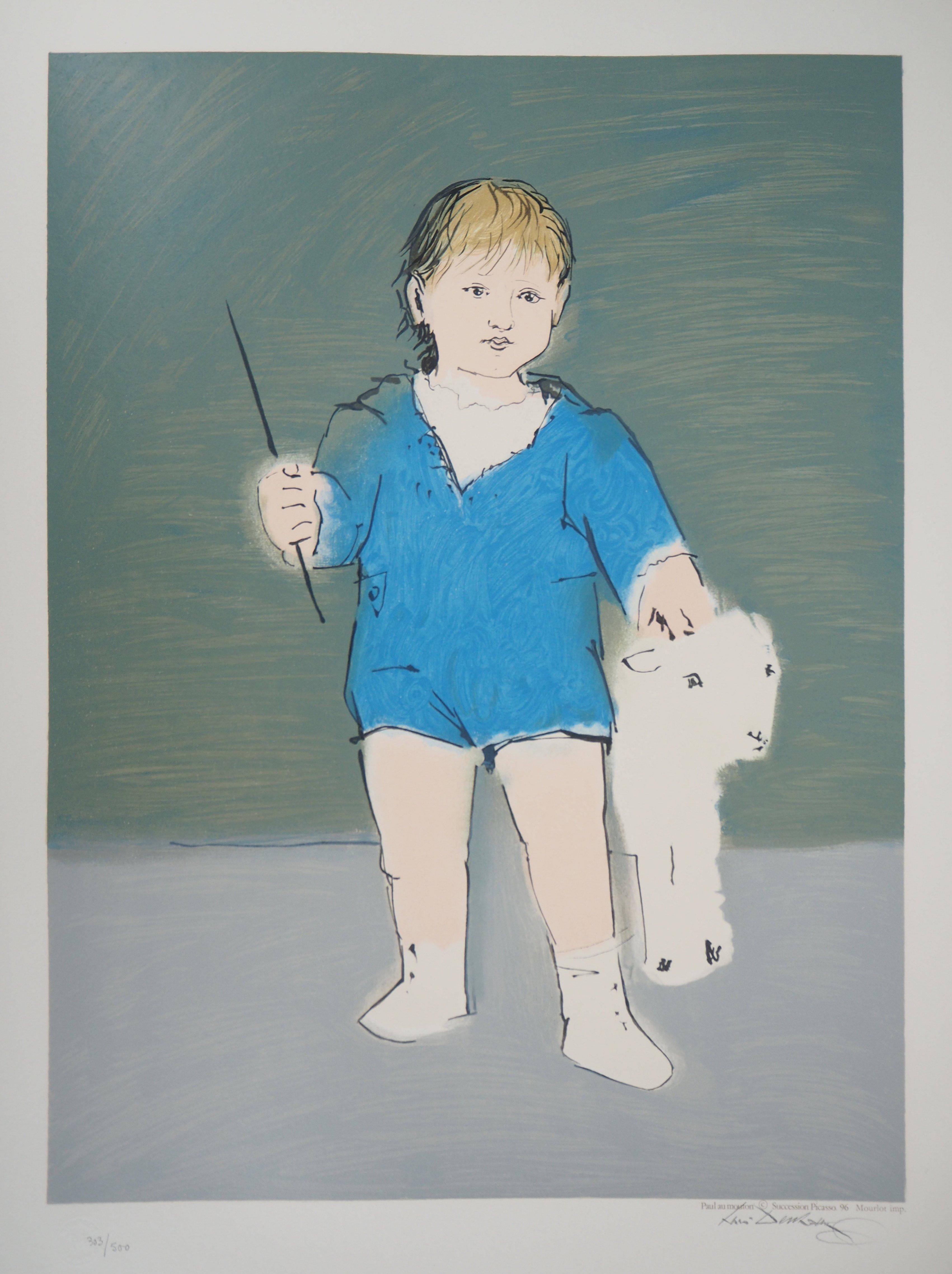 L'enfant avec un agneau - Lithographie (Mourlot) - Moderne Print par Pablo Picasso