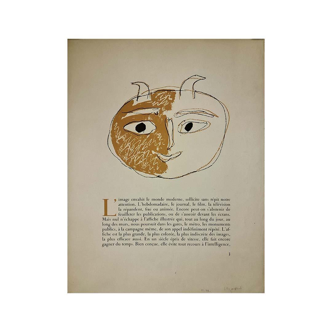 Circa 1950 original lithograph by Pablo Picasso L'image envahit le monde moderne For Sale 1