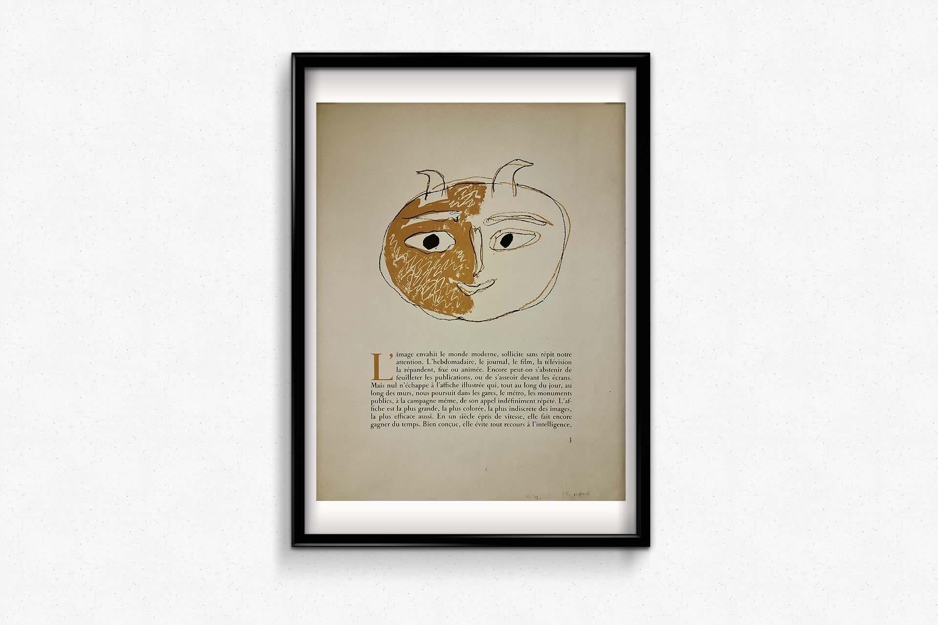 Circa 1950 original lithograph by Pablo Picasso L'image envahit le monde moderne For Sale 2