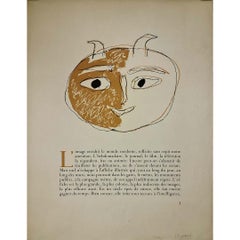 Circa 1950 litografía original de Pablo Picasso L'image envahit le monde moderne