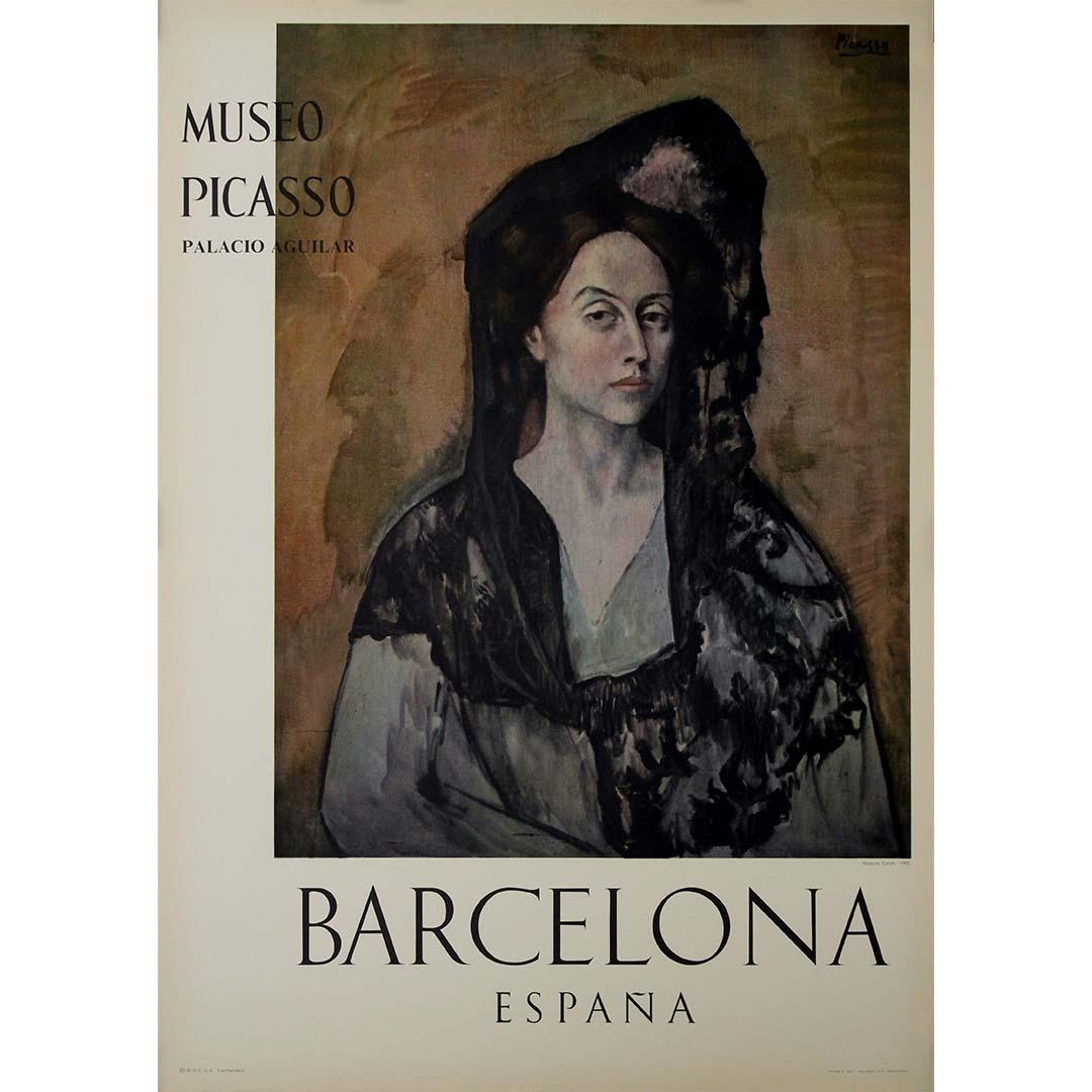 This striking circa 1960 original poster published for the Museo Picasso in Barcelona, featuring “Madame Canals” by Pablo Picasso, is a refined example of how modern exhibition posters brought masterworks into the public realm. Created to promote