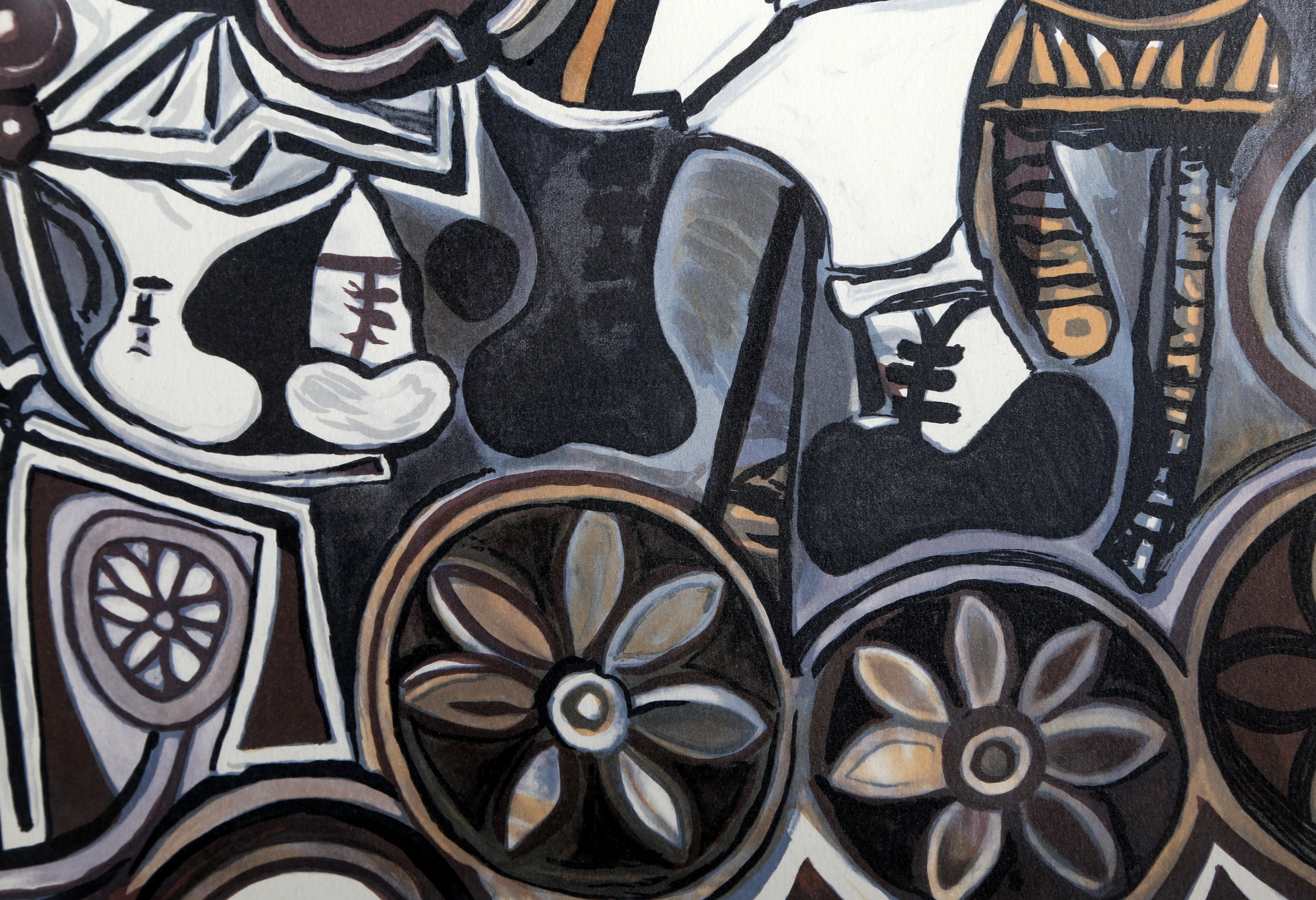 Claude et Paloma, Cubist Lithograph by Pablo Picasso For Sale 1