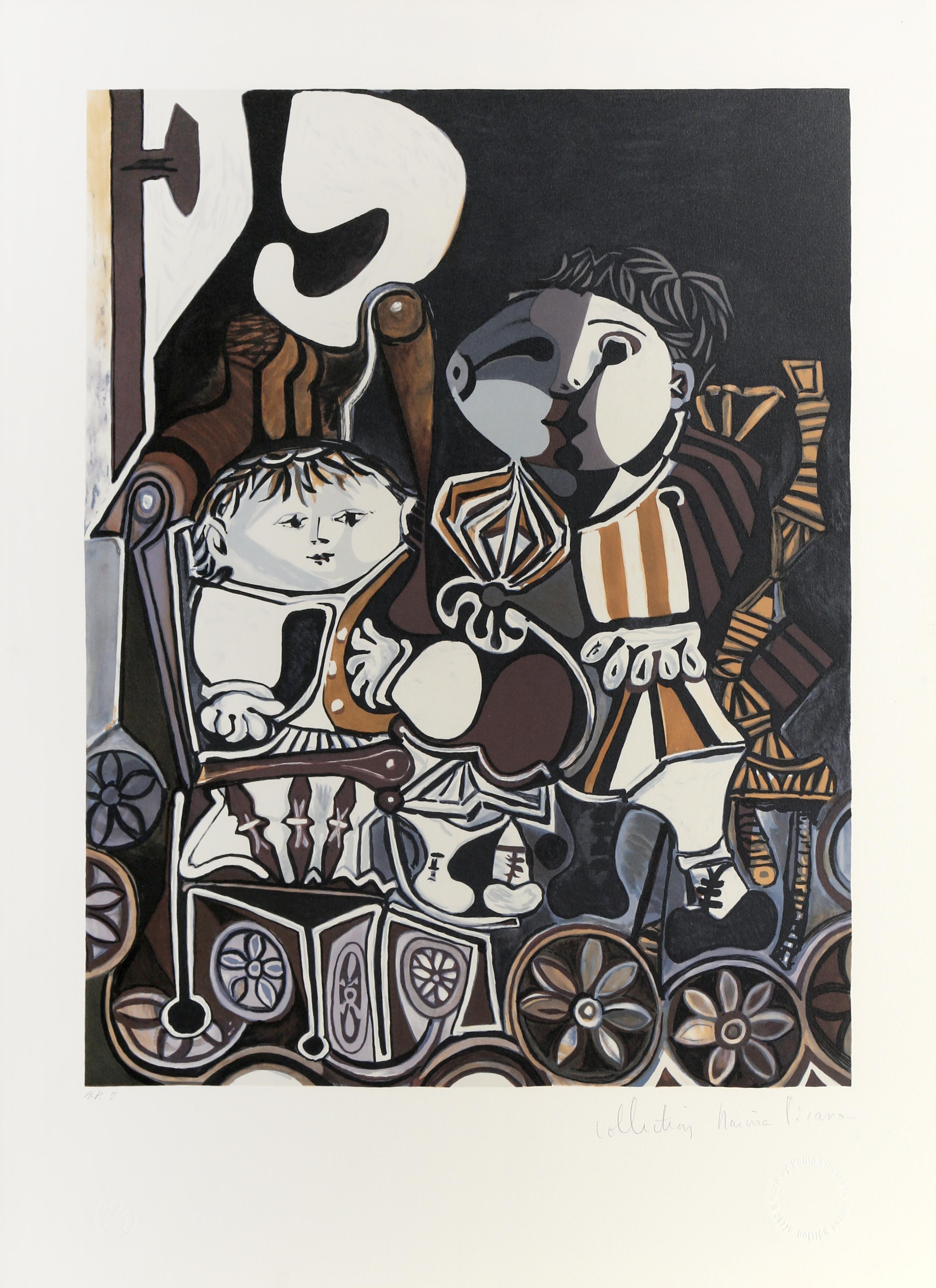 Claude et Paloma, Cubist Lithograph by Pablo Picasso For Sale 6