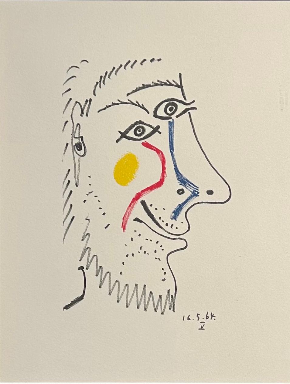 Colour Lithograph on Arches Paper '16.5.64.V' from 'Le Goût de Bonheur'  - Print by Pablo Picasso