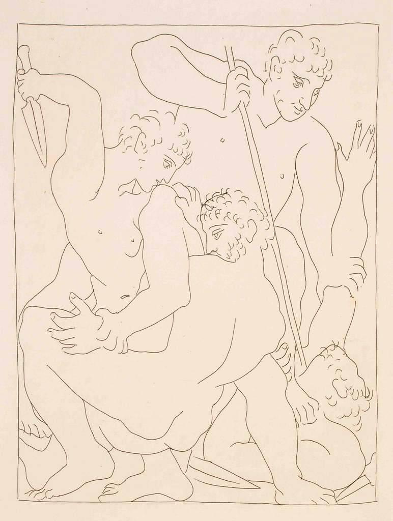 Pablo Picasso Figurative Print - Combat pour Andromède entre Persée et Phinée - From "Les Métamorphoses d'Ovide"