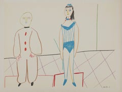Comédie Humaine : Circus Clown and Ballerina - Original Lithograph (Mourlot)