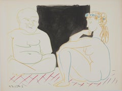 Comédie Humaine : The Girl and the Old Man - Original Lithograph (Mourlot)