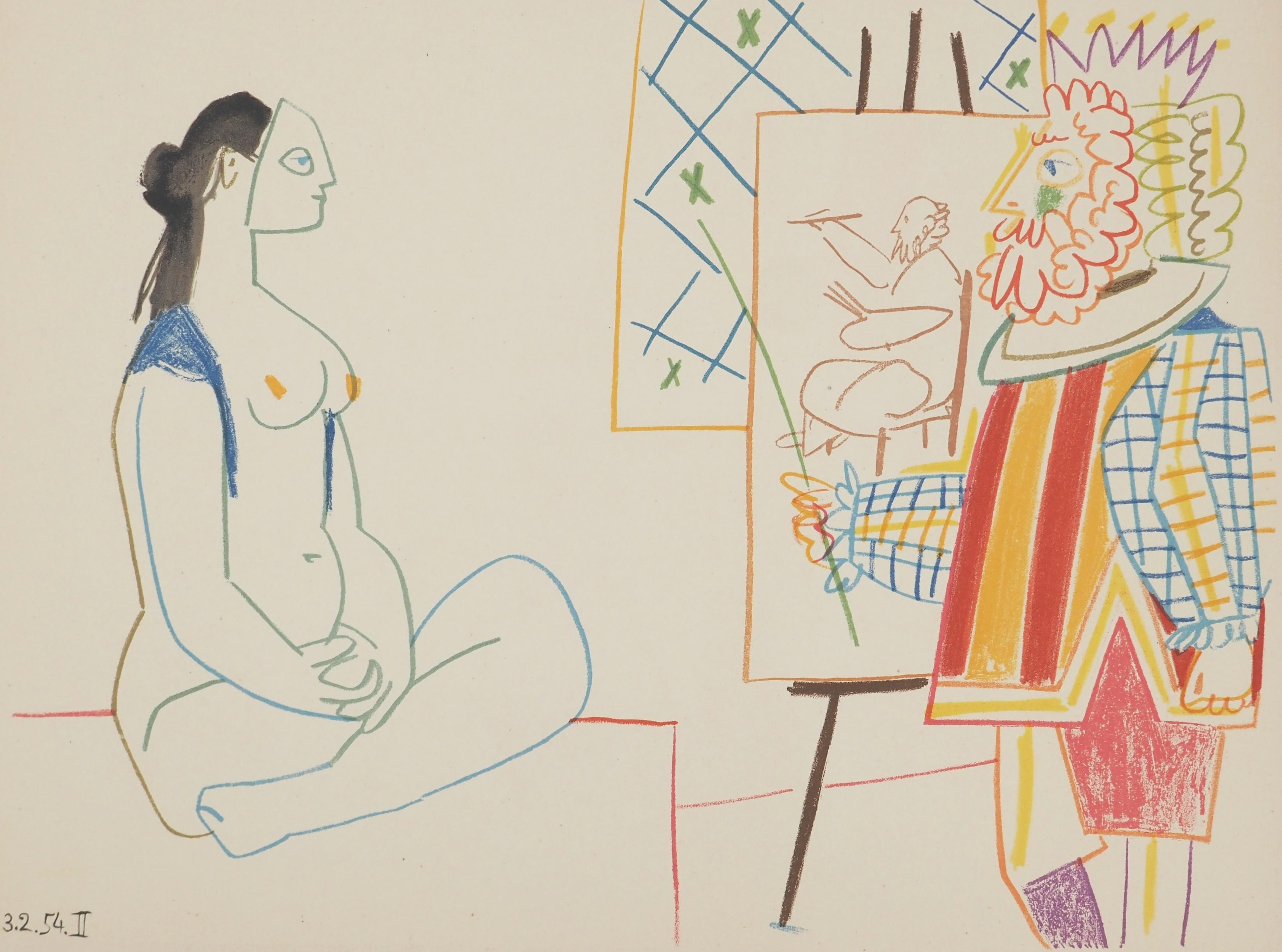 Comédie Humaine : La Musa del Rey - Litografía (Mourlot) - Print de Pablo Picasso