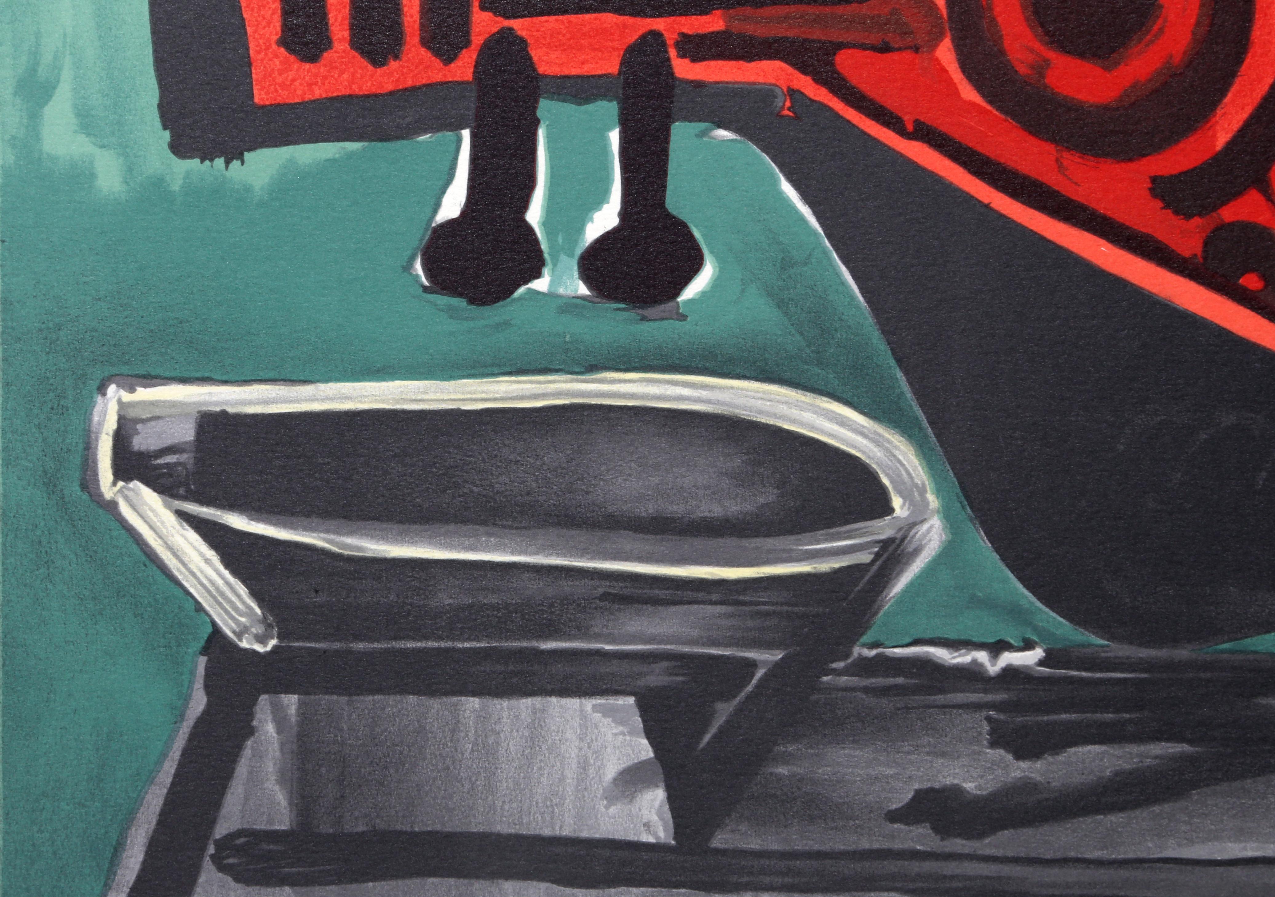 Composition a la Mandoline, Cubist Lithograph after Pablo Picasso For Sale 1