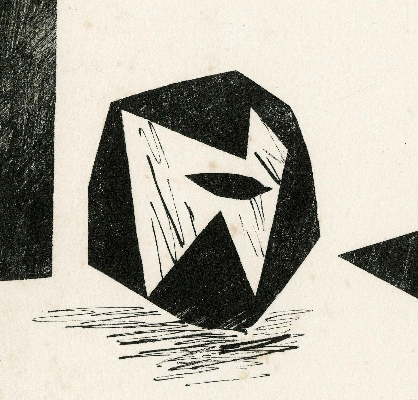 Komposition au verre a pied (Komposition mit gedämpftem Glas) – Print von Pablo Picasso