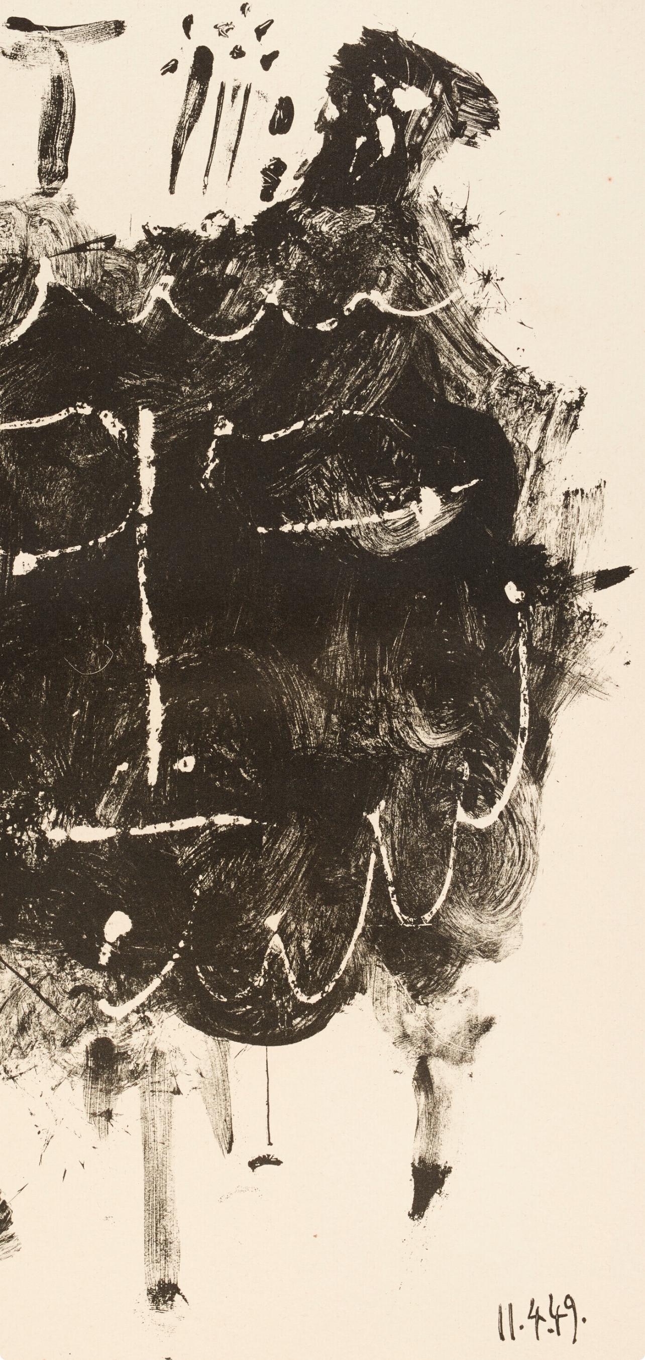 Composition (Bloch 605-608; Mourlot 177; Reuße 519-522), Elegy of Ihpetonga - White Figurative Print by Pablo Picasso