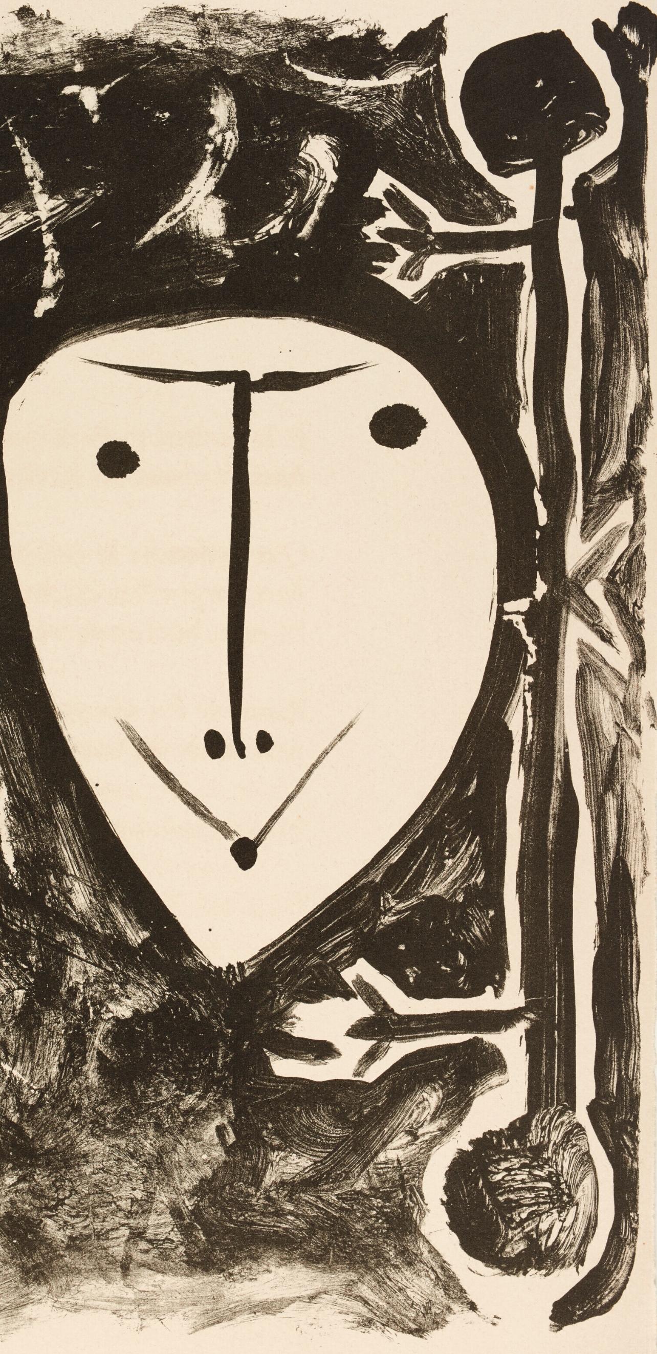 Composition (Bloch 605-608; Mourlot 177; Reuße 519-522), Elegy of Ihpetonga - Black Landscape Print by Pablo Picasso