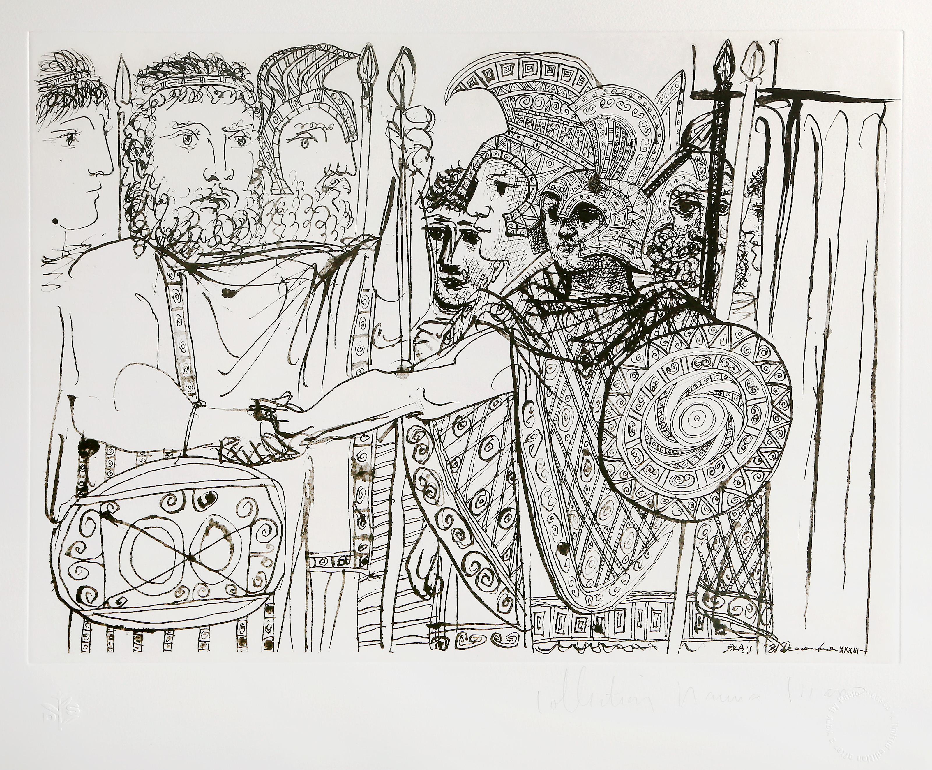 Komposition, kubistische Lithographie nach Pablo Picasso