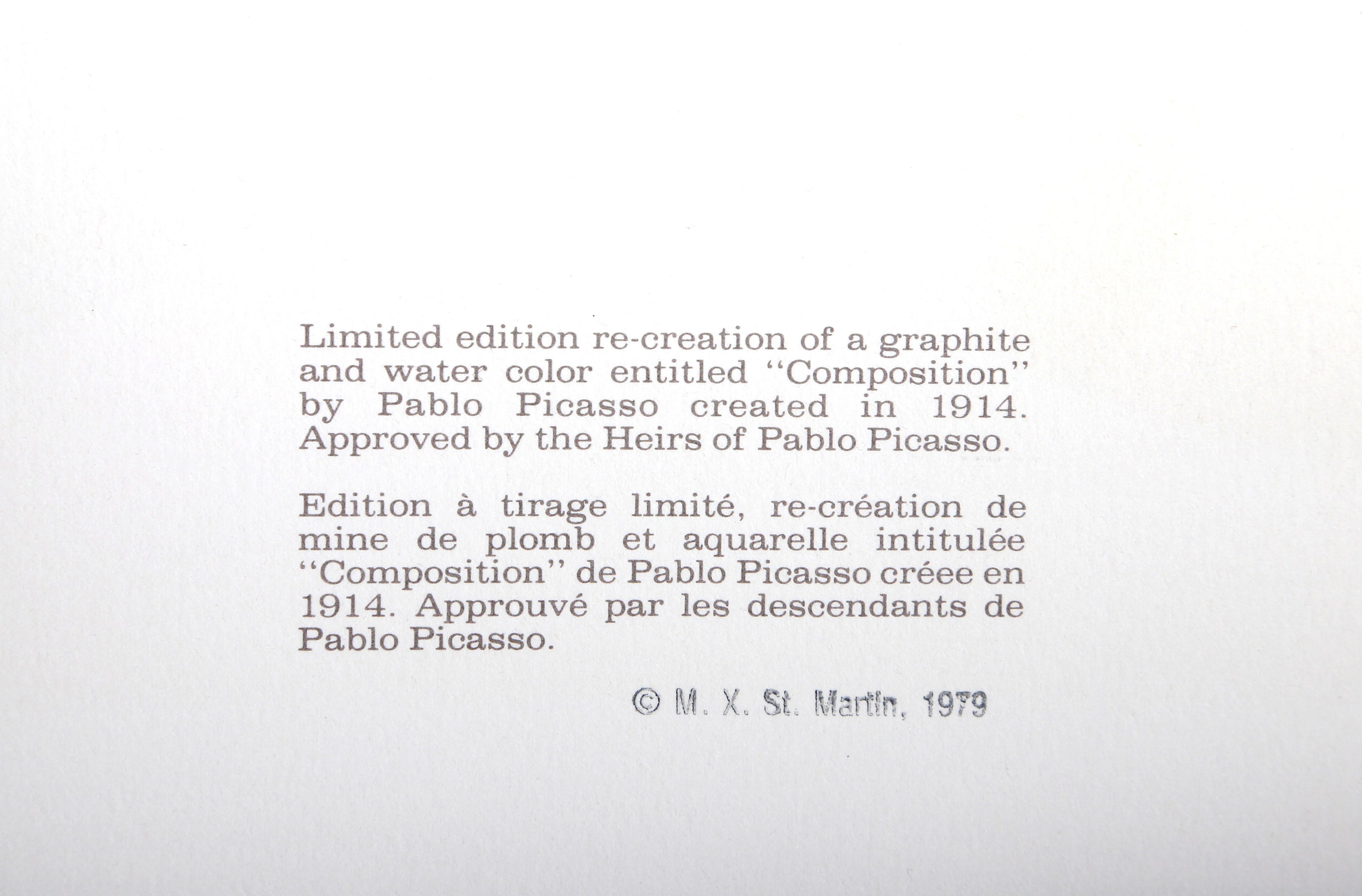 Composition, Cubist Lithograph by Pablo Picasso For Sale 4