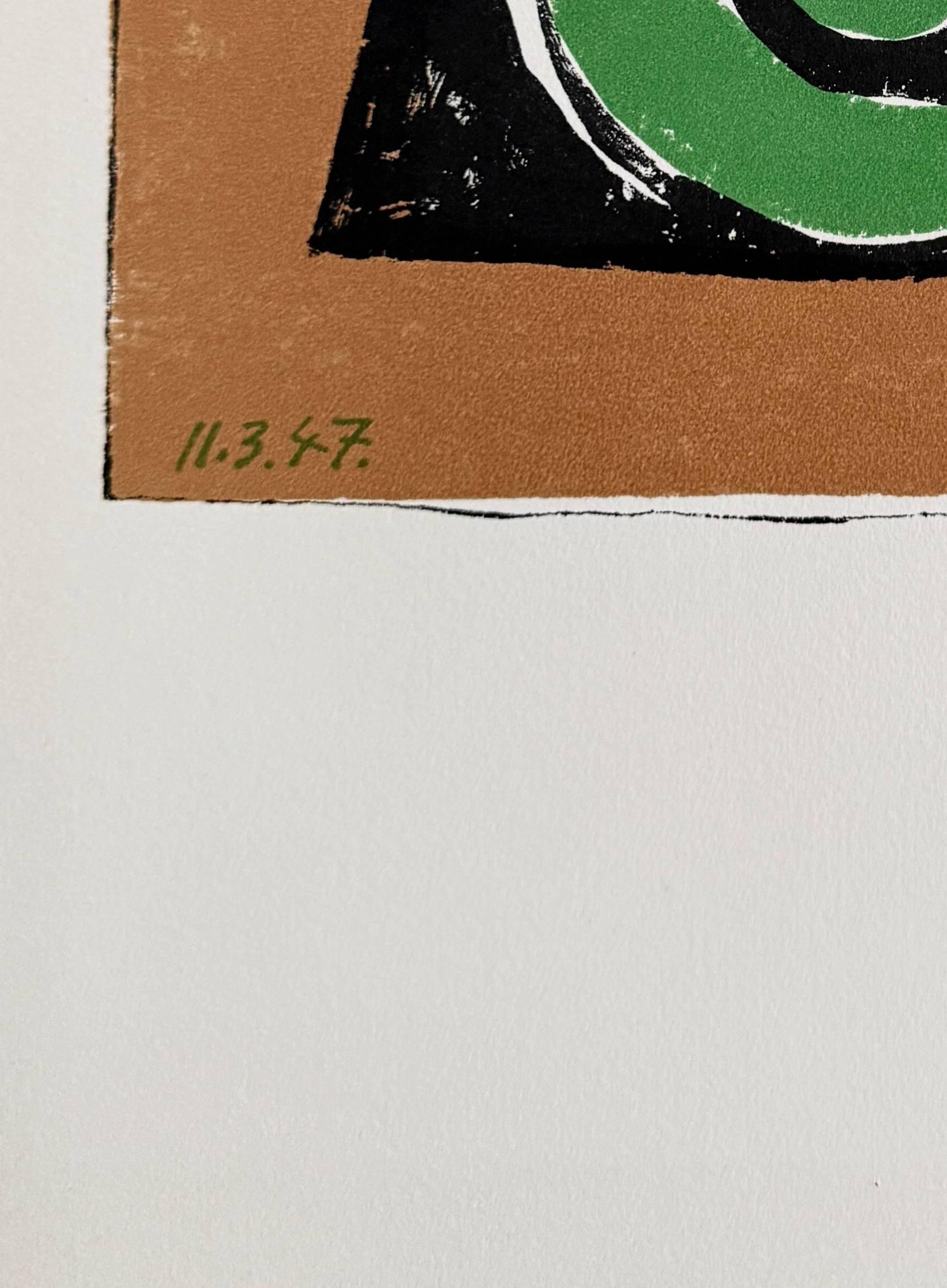 Composition en trois couleurs - Beige Print par Pablo Picasso