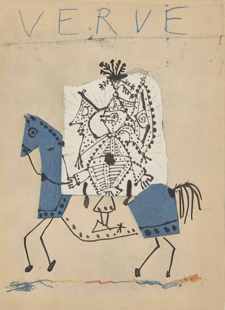 PICASSO VERVE (ヴェルヴ) ピカソ画集、作品集　マチスとピカソ Verve 1954 VIII by Pablo Picasso Original Lithograph