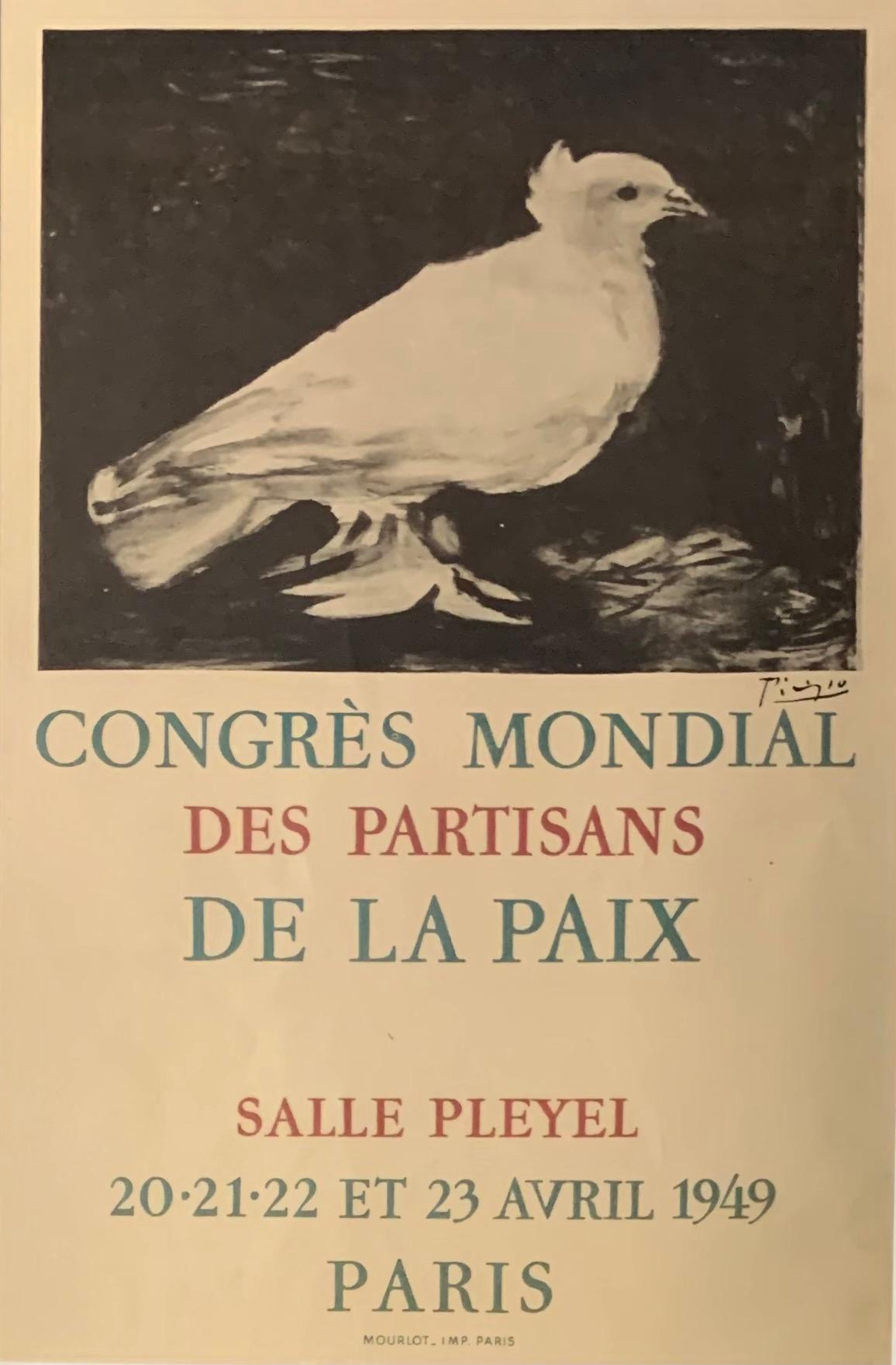 Congrès mondial des partisans de la paix, Lithograph Poster 1949 - Print by Pablo Picasso