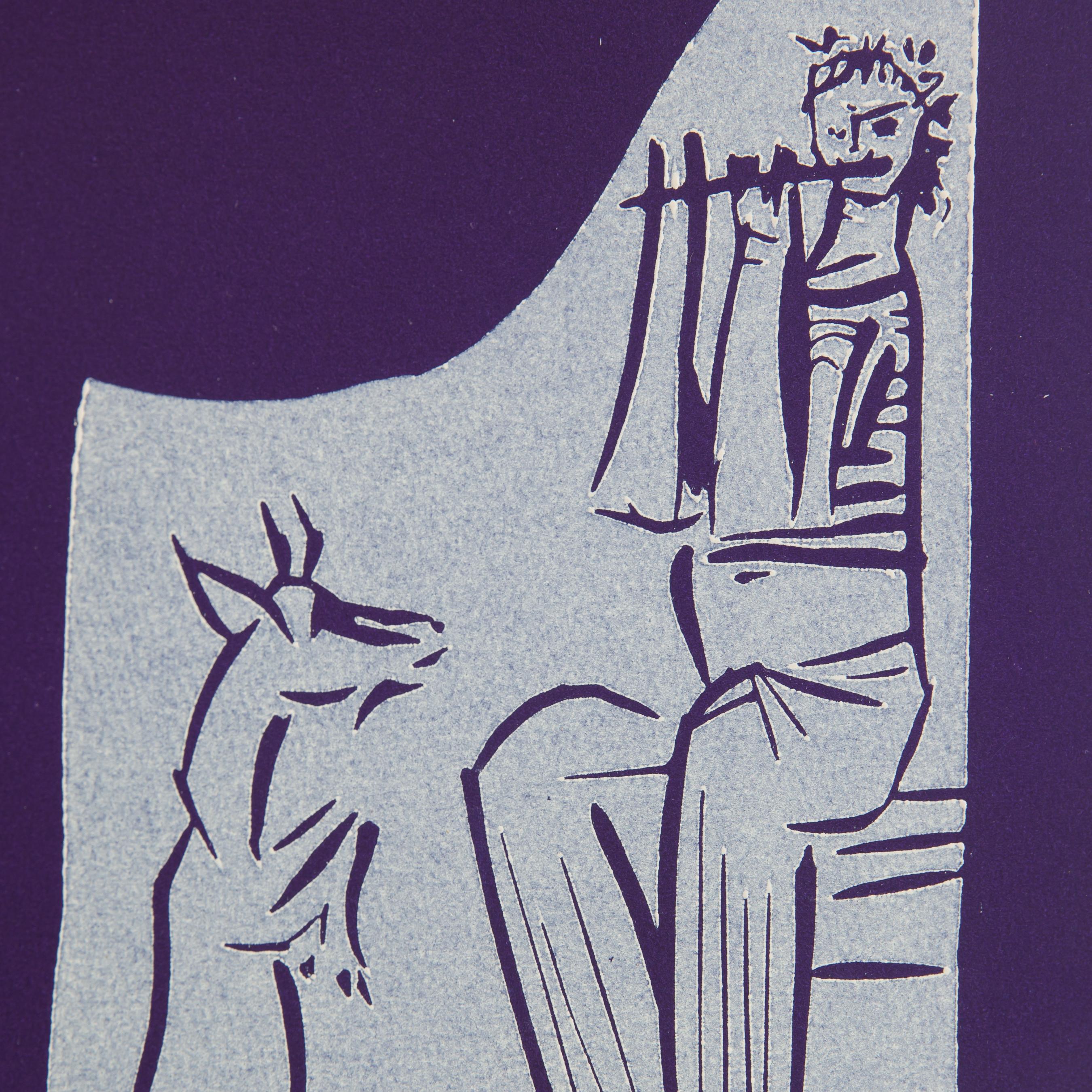 Couple debout - Pablo Picasso, abstract, linocut, mid-20th century  For Sale 3