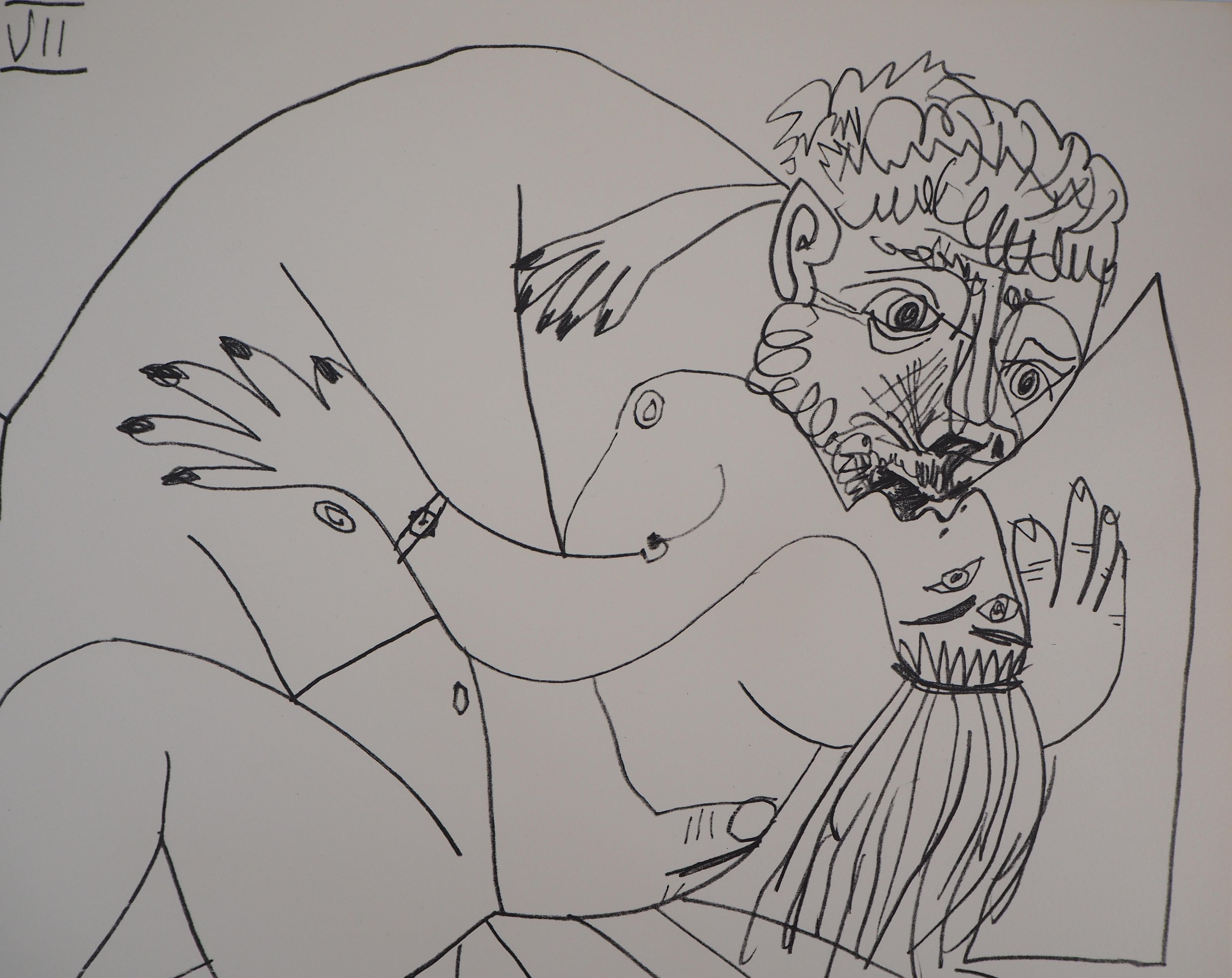 Kiss cubiste - Lithographie (Mourlot 1971) - Moderne Print par Pablo Picasso