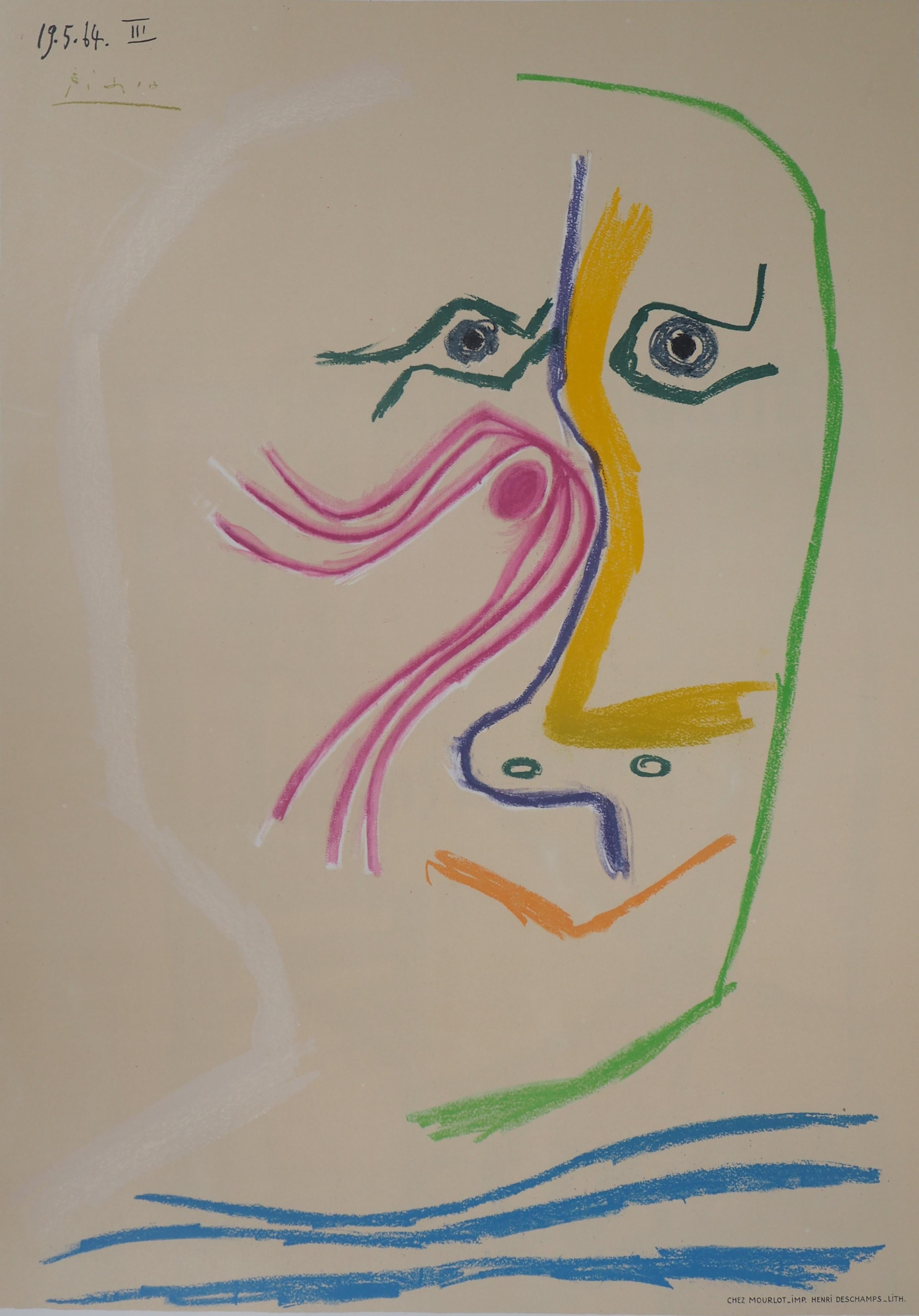 PICASSO Pablo (1881-1973) (after)
Cubist Portrait, Tribute to Rene Char, 1969

Lithograph poster (Atelier Mourlot)
Printed signature in the plate
On paper 78 x 52 cm (c. 21 x 21 inch)

REFERENCES : Catalog raisonne Cwiklitzer #291
Lithograph created