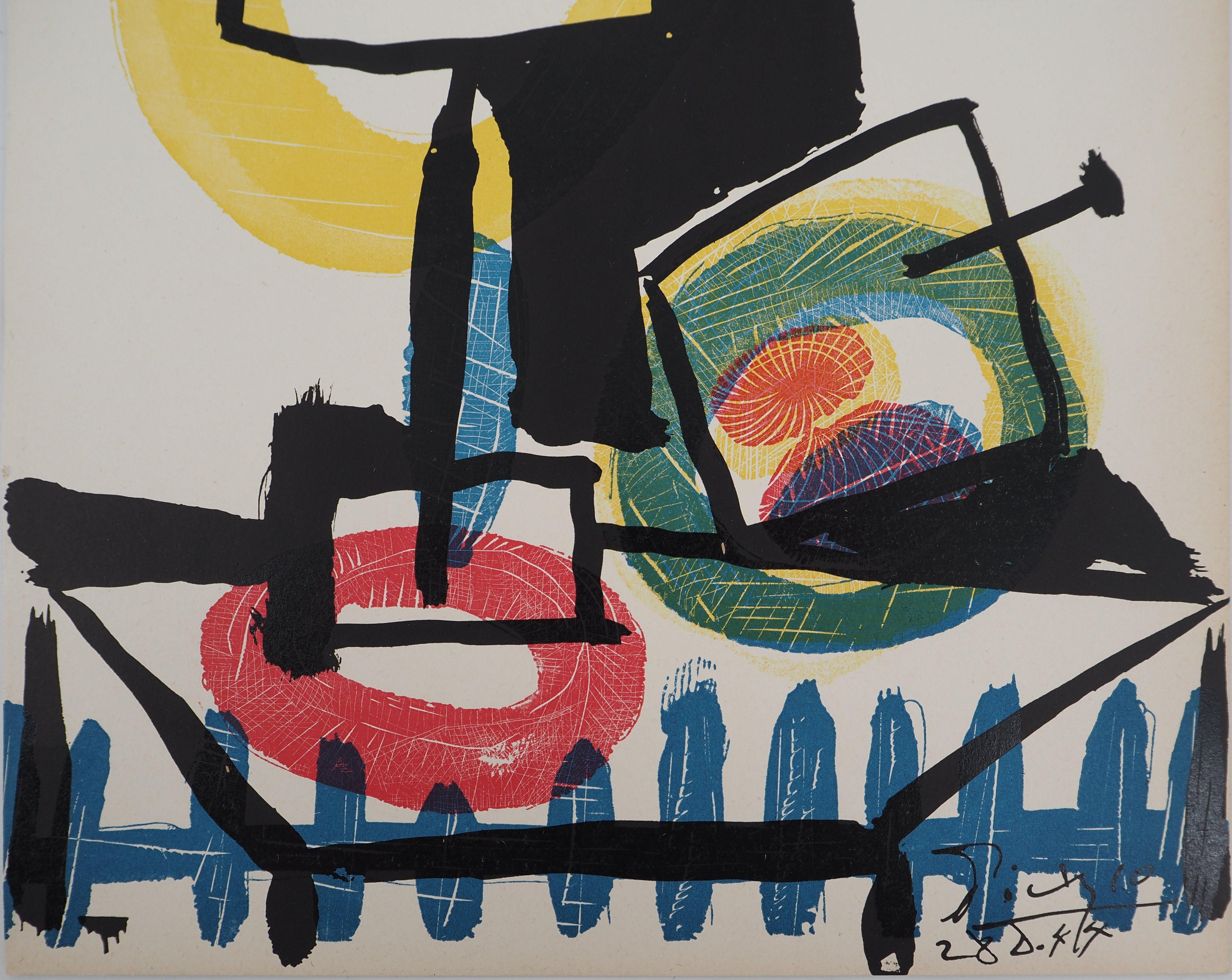 Cubist Still Life with a Glass - Original engraving (Baer #725) For Sale 2