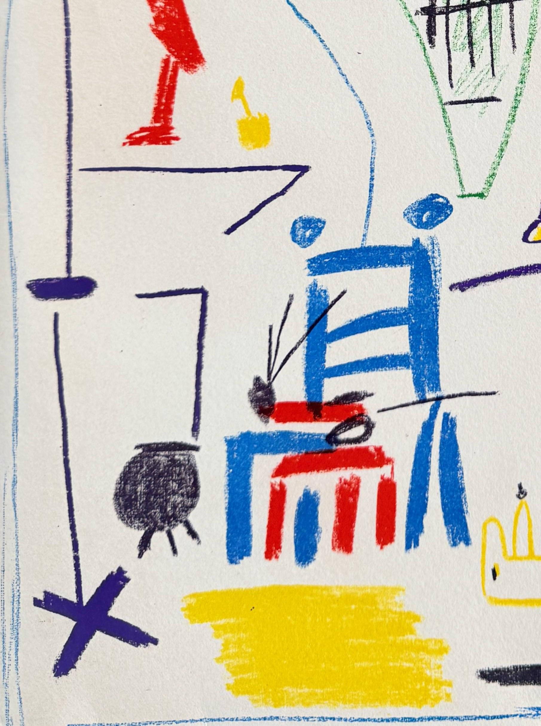 Dans L'Atelier de Picasso - Beige Print by Pablo Picasso