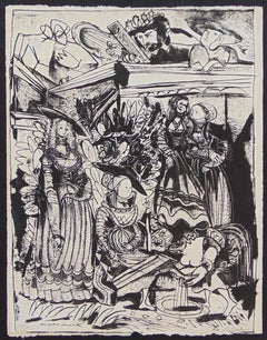 David and Bathsheba (After Lucas Cranach) II Religious Jewish Modern