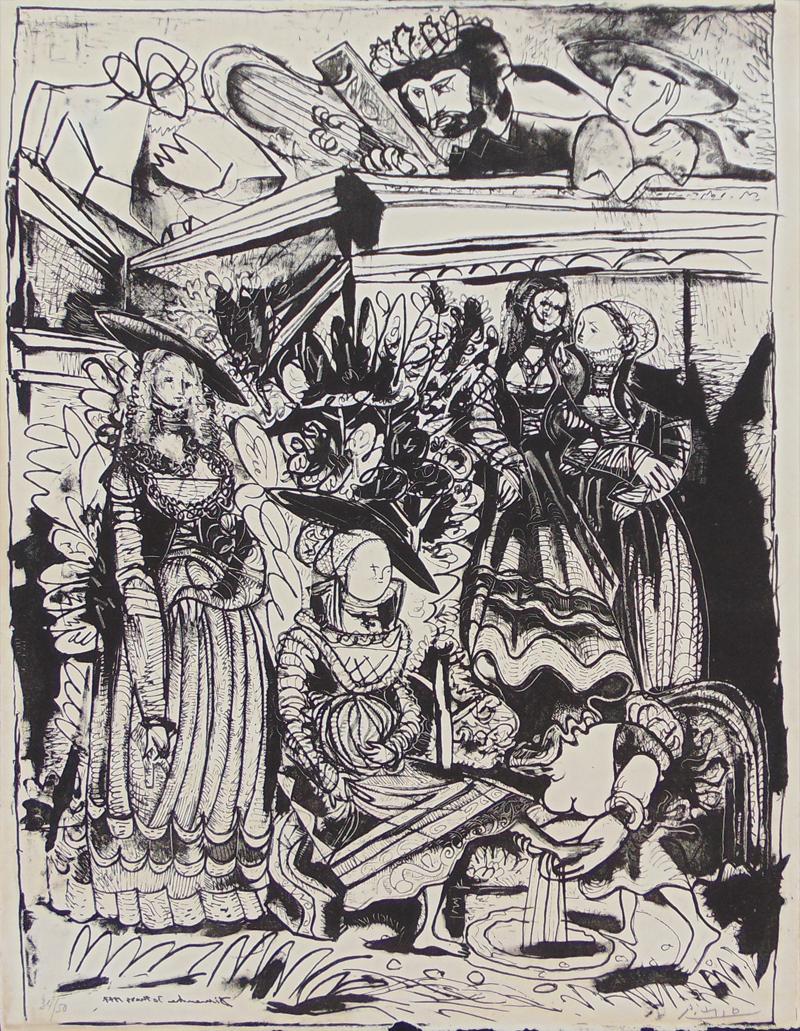 Pablo Picasso Figurative Print - David and Bathsheba (After Lucas Cranach) II Religious Jewish Modern