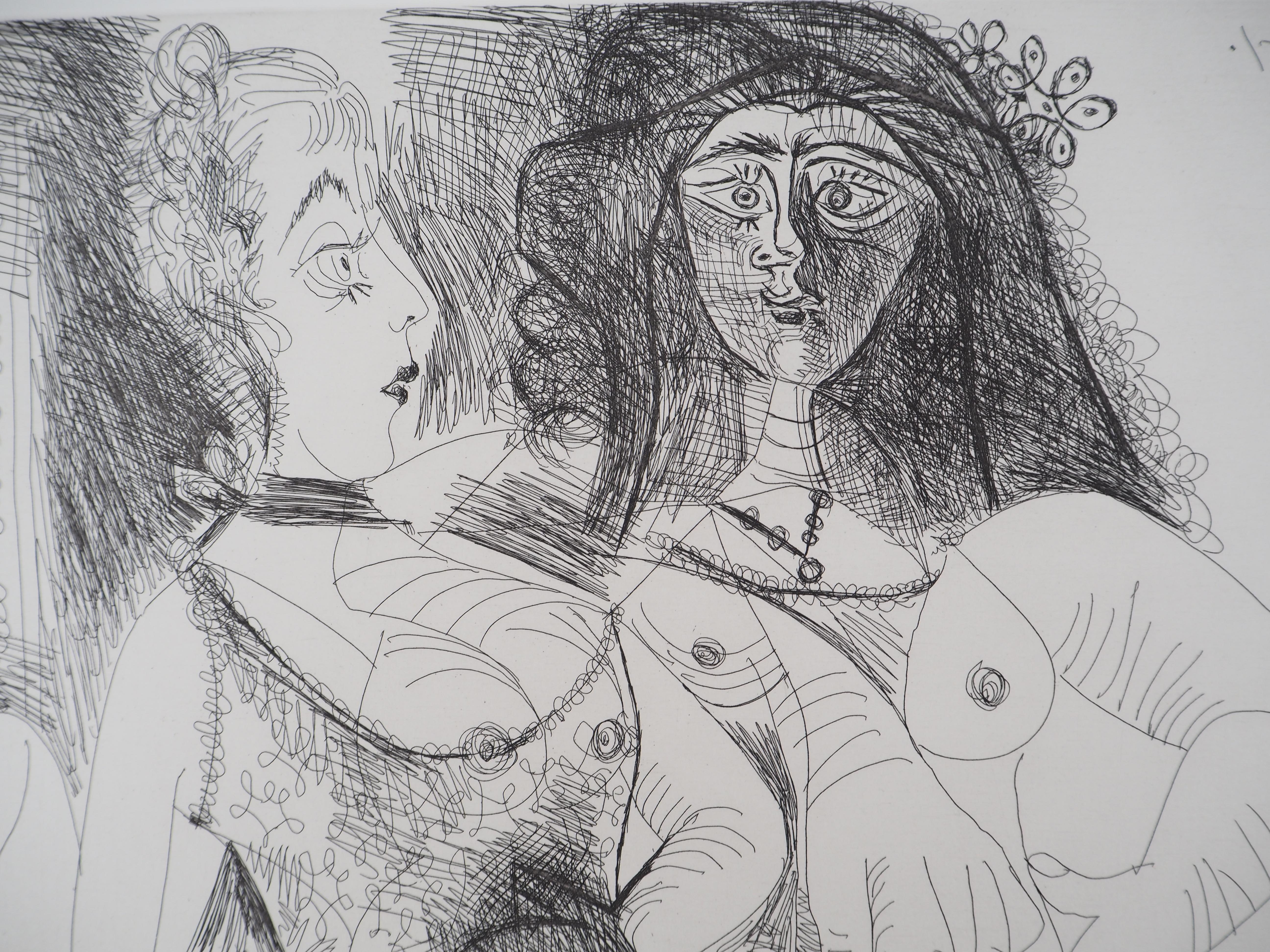 Degas with Three Nude Women - Original etching, Signed (Bloch #1981) For Sale 6