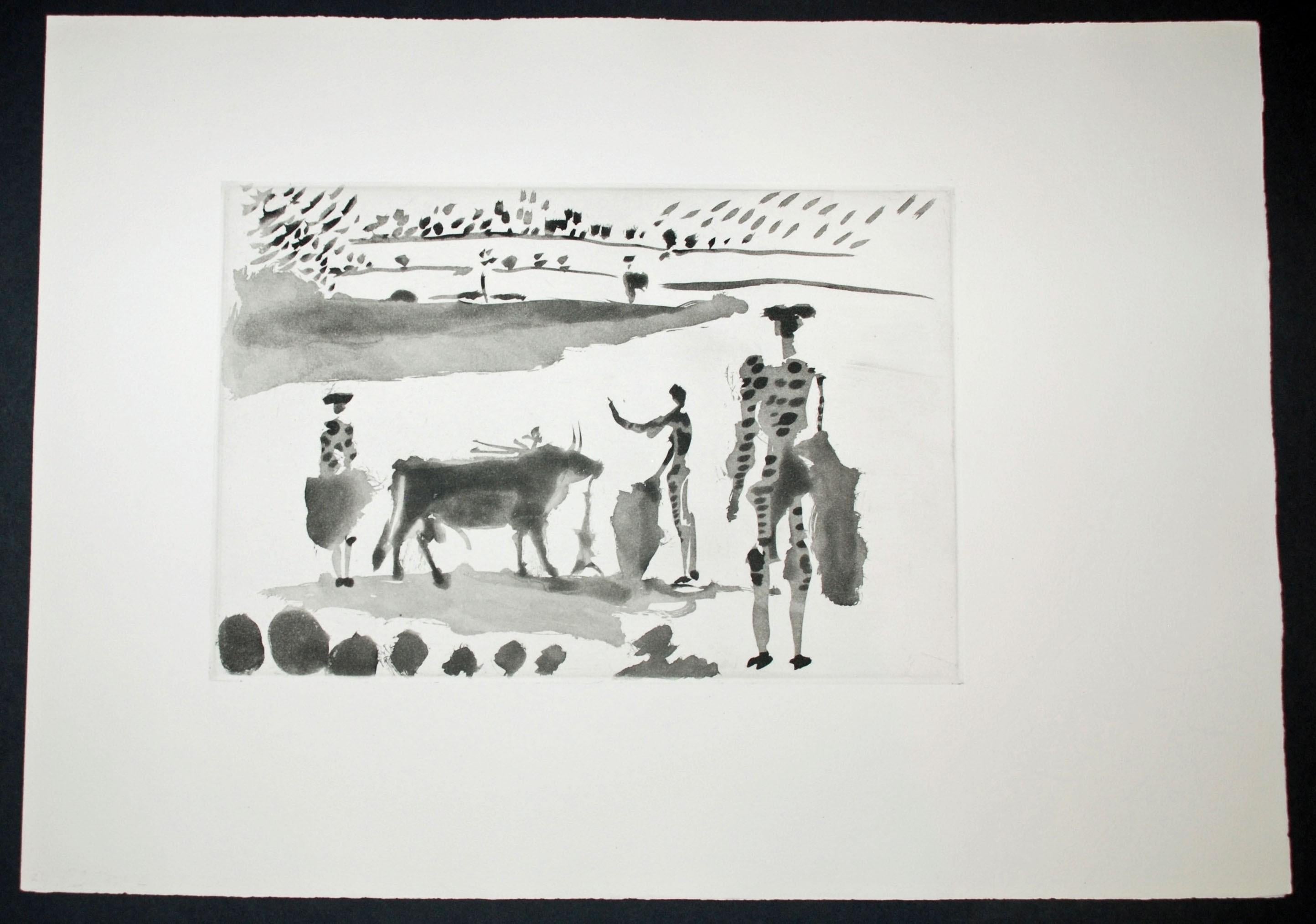 Despues de la Estocada el Torero Senala la Muerte del Toro - Print de Pablo Picasso