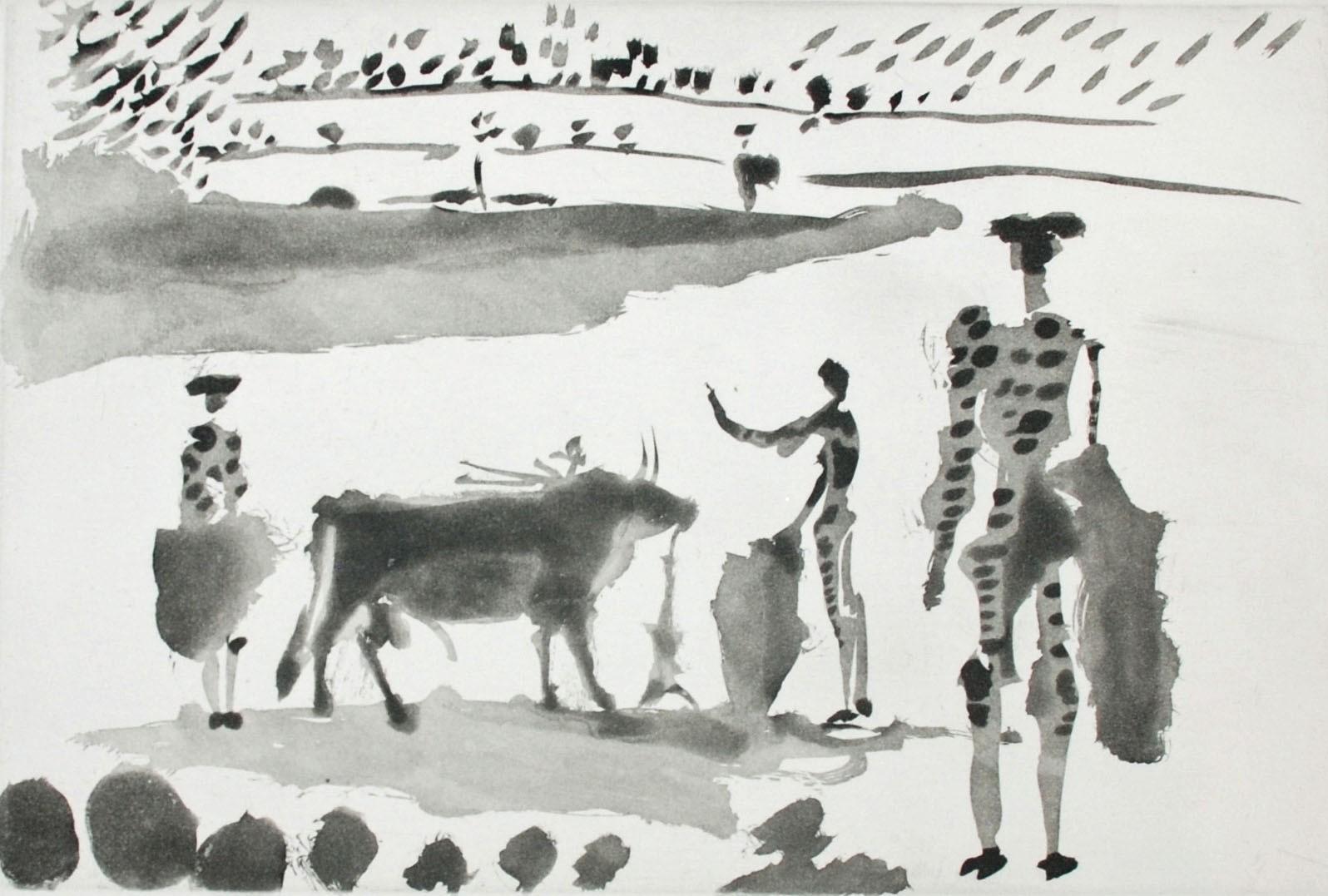 Pablo Picasso Figurative Print - Despues de la Estocada el Torero Senala la Muerte del Toro  