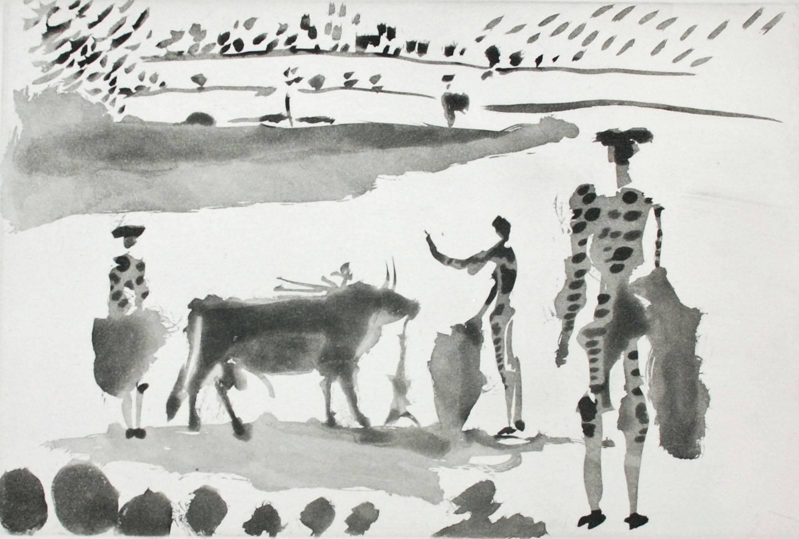 Pablo Picasso Animal Print - Despues de la Estocada el Torero Senala la Muerte del Toro, from La Tauromaquia
