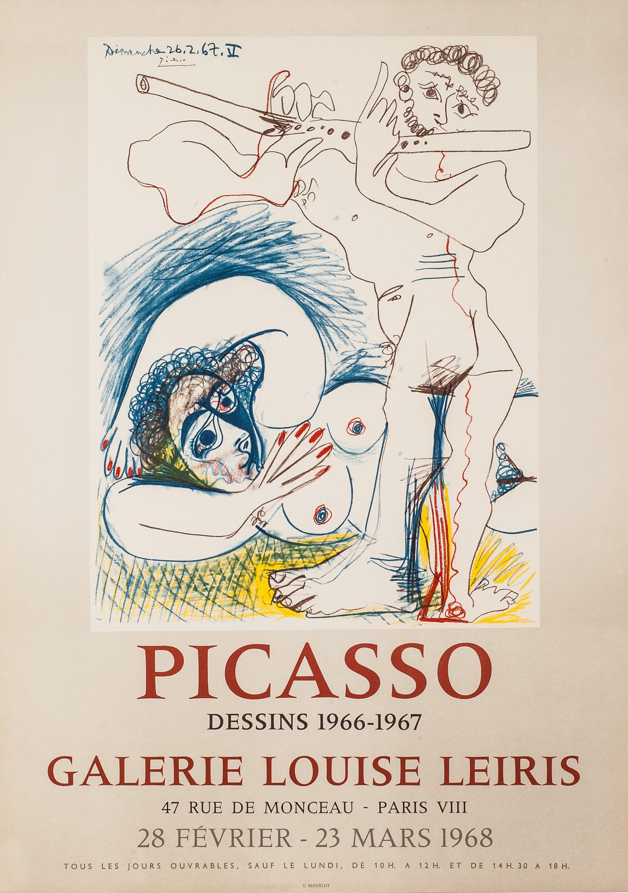 (after) Pablo Picasso Abstract Print - Dessins 1966-1967, Galerie Louise Leiris by Picasso